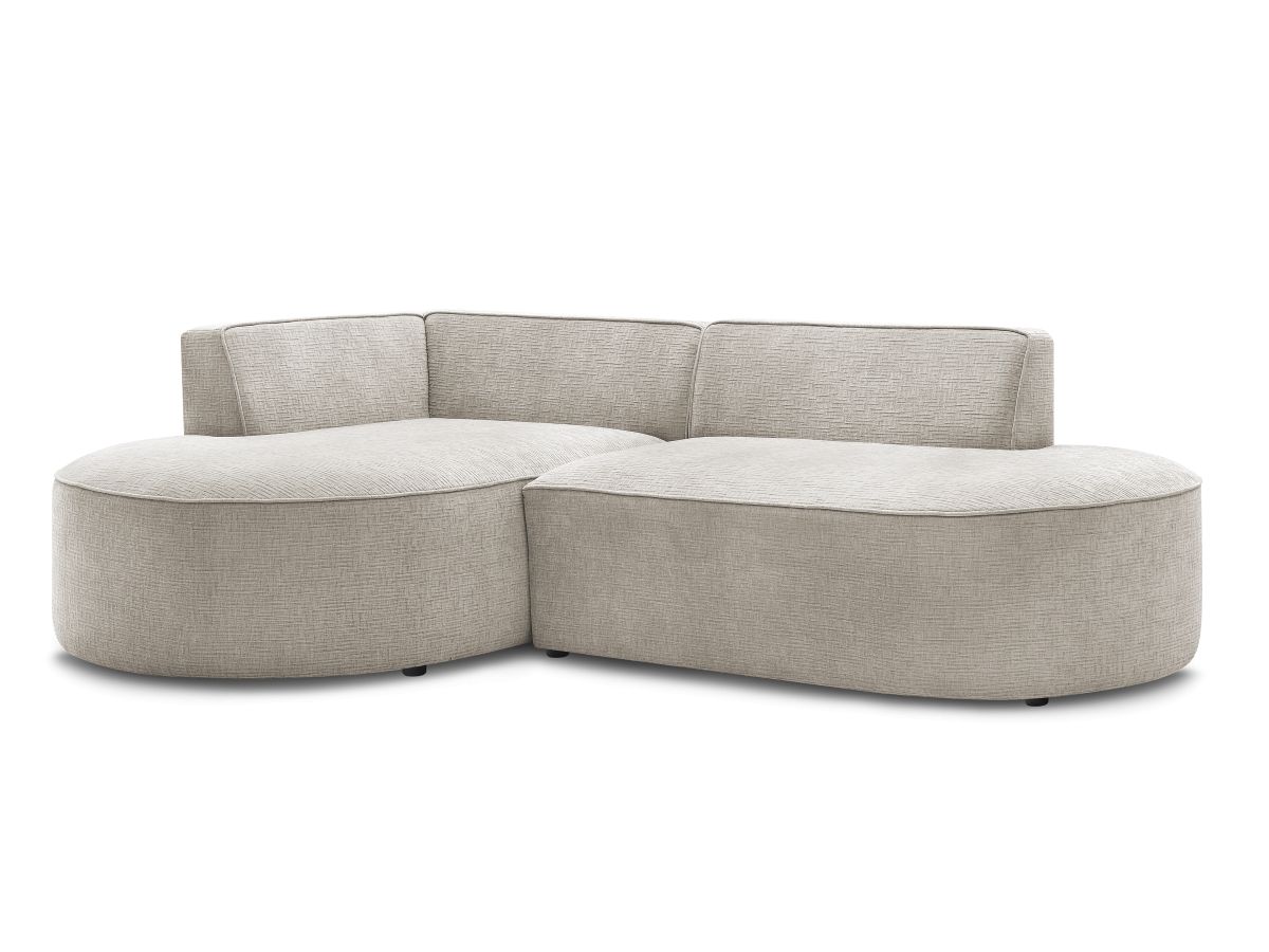 Bobochic Rousseau Ecksofa Strukturstoff Beige Ecke links