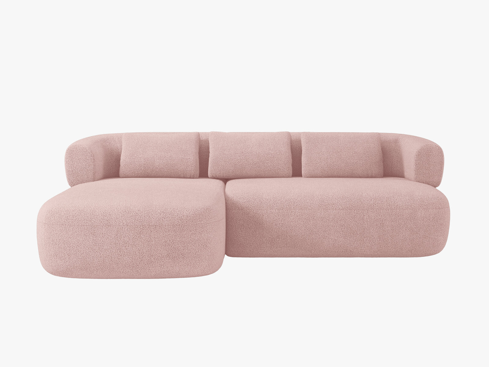 Micadoni 5-Sitzer Ecksofa Jenny Links Boucle Now or Never Puderrosa
