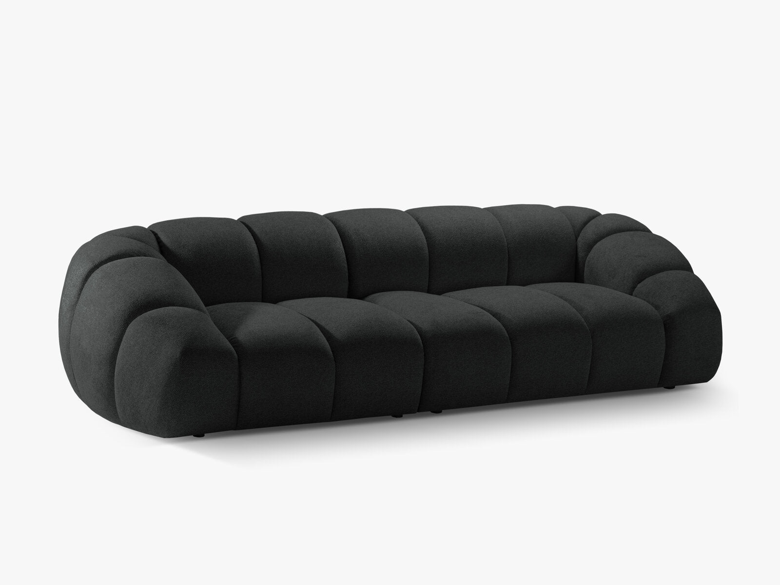 Micadoni Sofa Diana 4-Sitzer Strukturierter Samtstoff Anthrazit