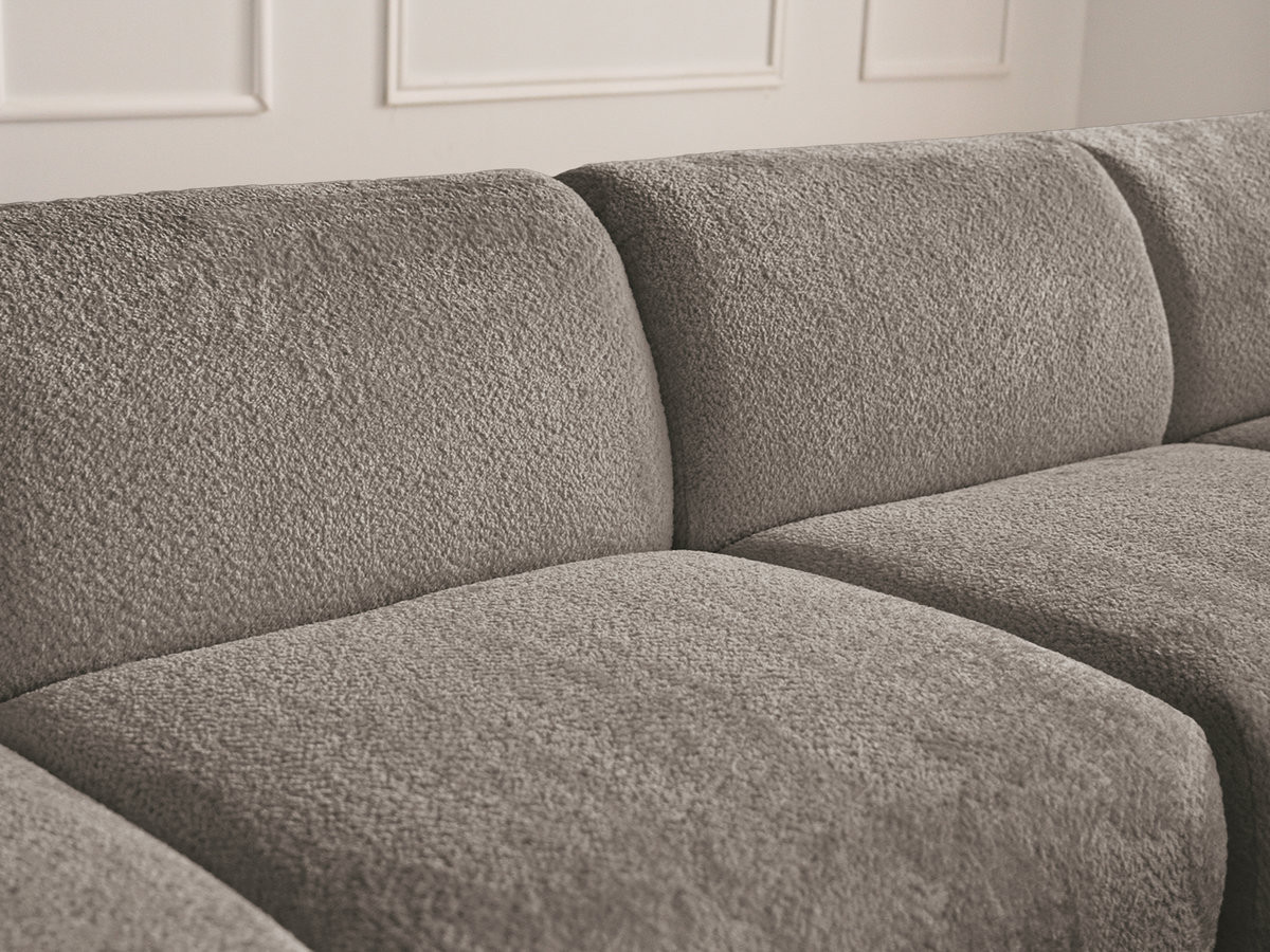 Bobochic Anda Ecksofa mit Pouf 292 × 163 cm Chenille Taupe Ecke rechts