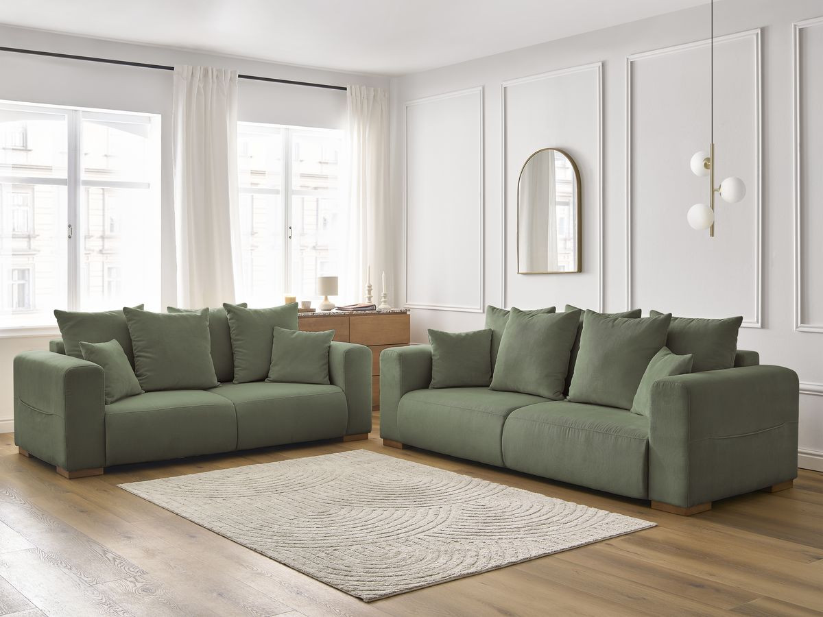 Bobochic Sidonie Sofa 5-Sitzer Cordsamt Grün