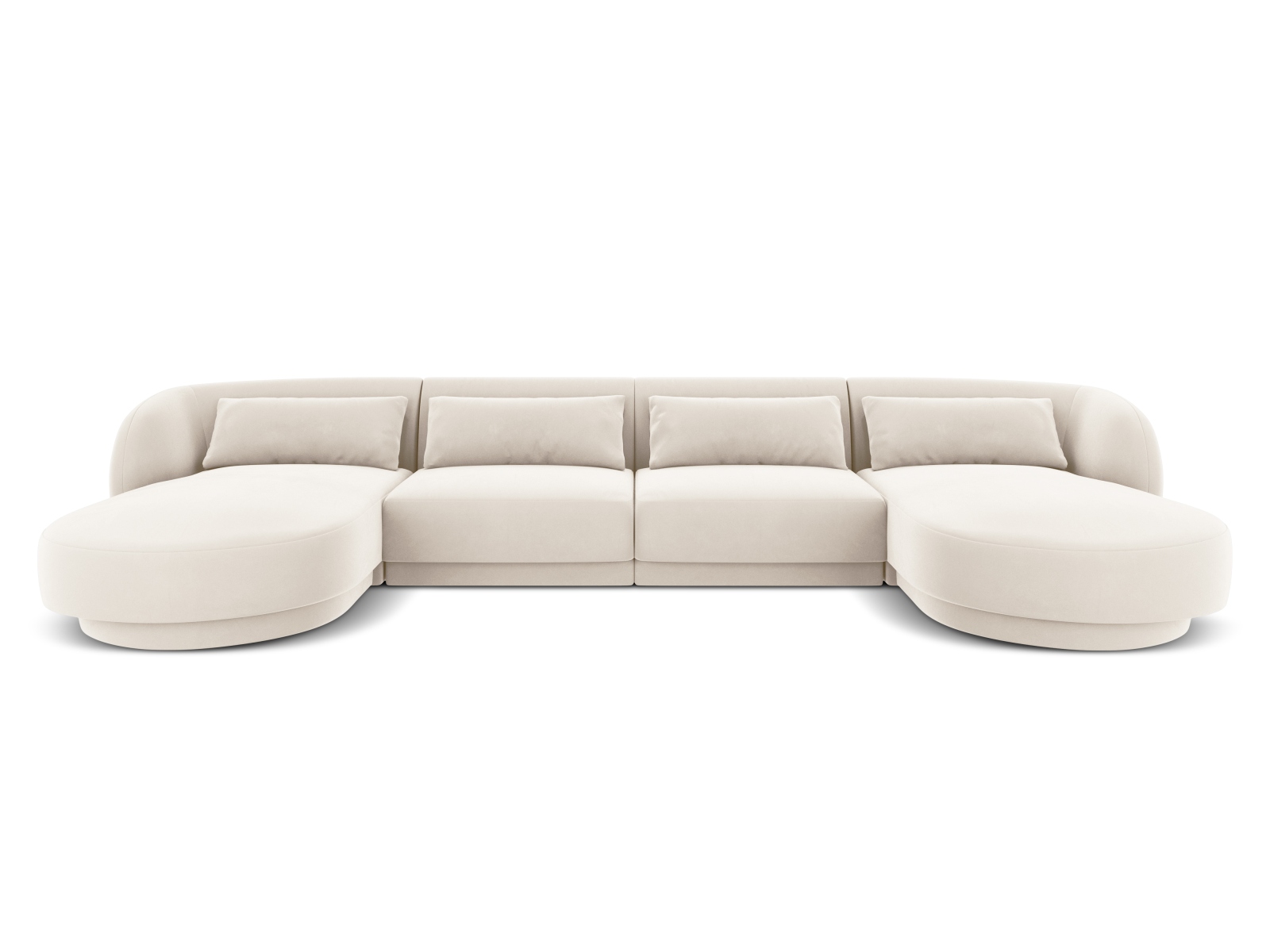 Cosmopolitan Design Panoramasofa Tulum 5-Sitzer Samt Bluvel Helles Beige