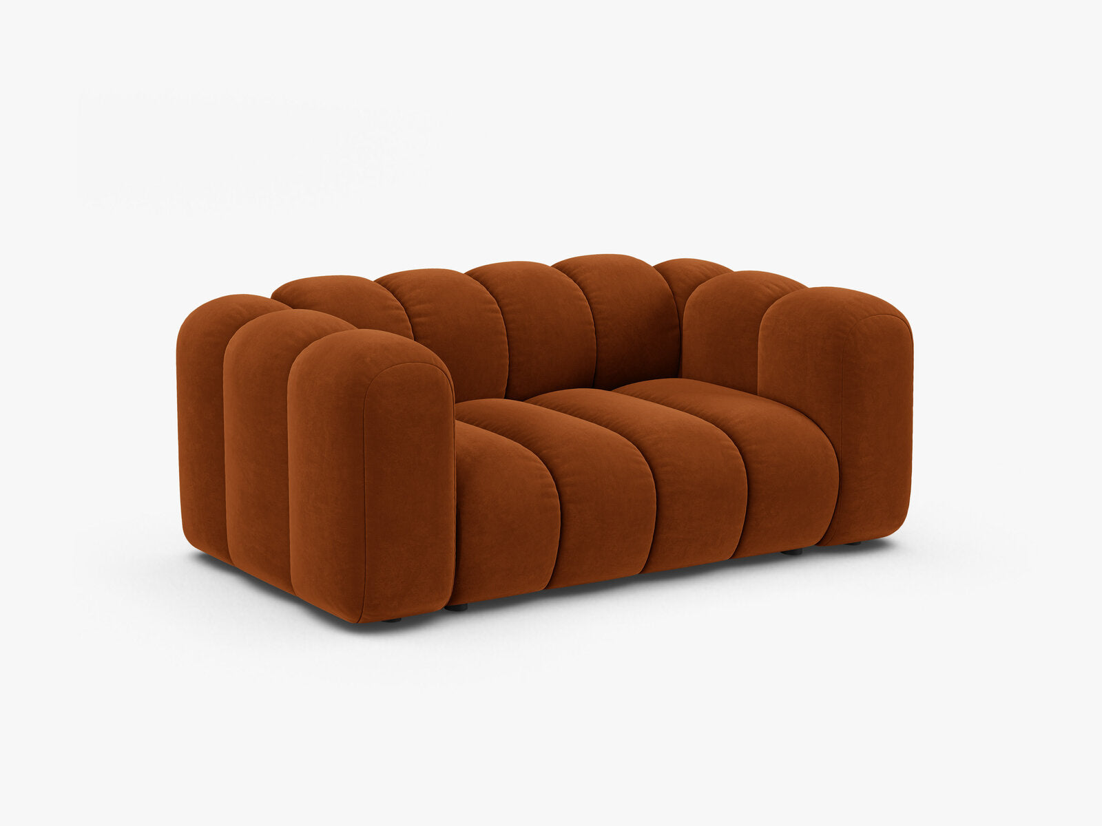 Micadoni Sofa Lupine 2-Sitzer kleine Version Samt Salvador Terrakotta