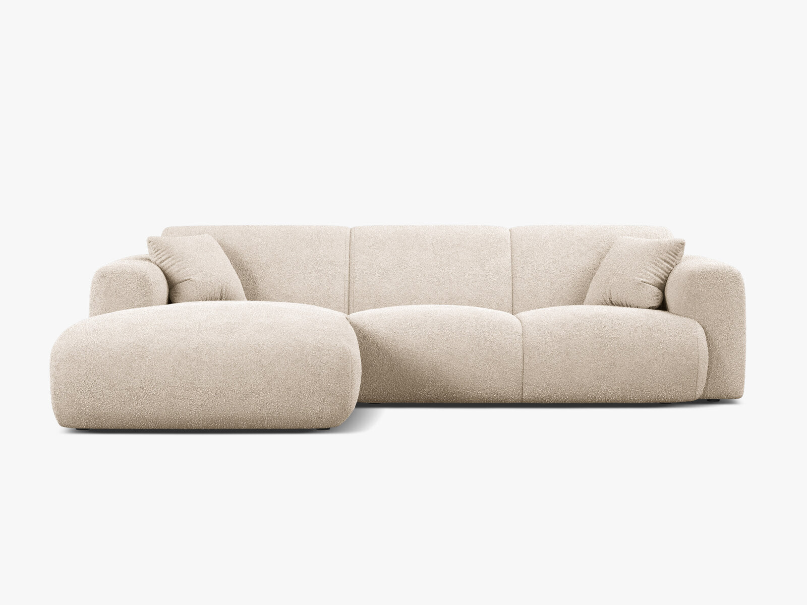 Micadoni Ecksofa Molino 4-Sitzer Links Boucle Baloo Beige