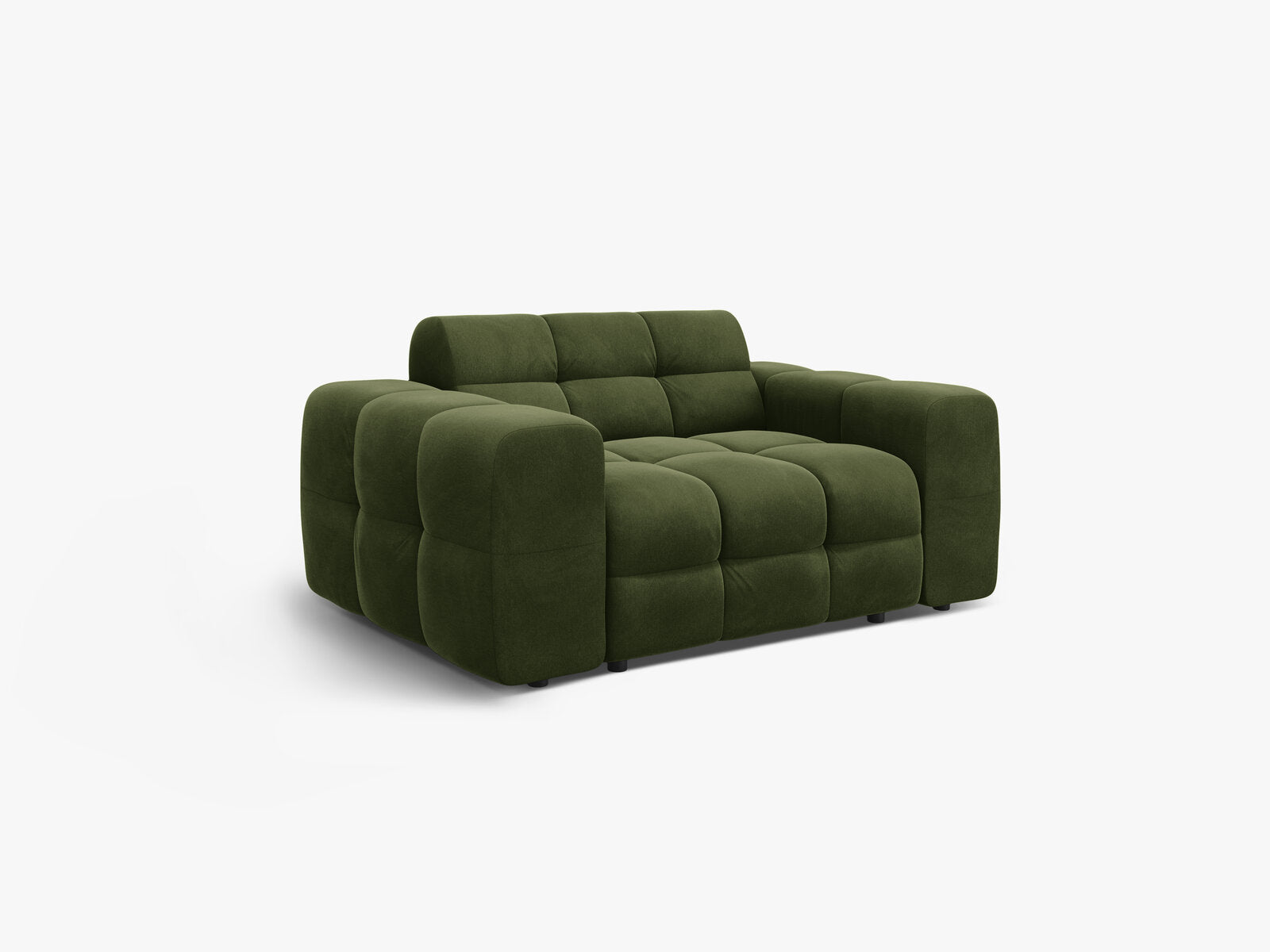 Micadoni Sofa Kendal 2-Sitzer Samt Armeegrün