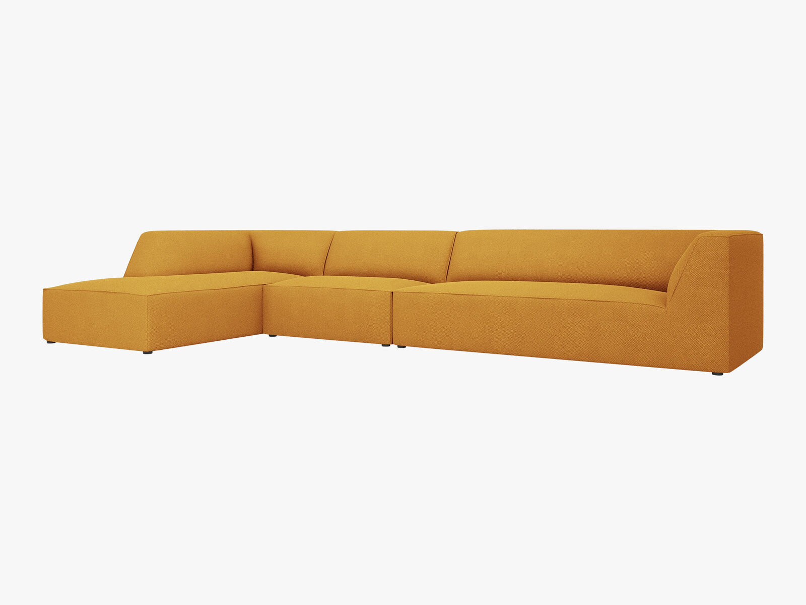 Micadoni Ecksofa Ruby 5-Sitzer Links Strukturierter Stoff Ottawa Gelb