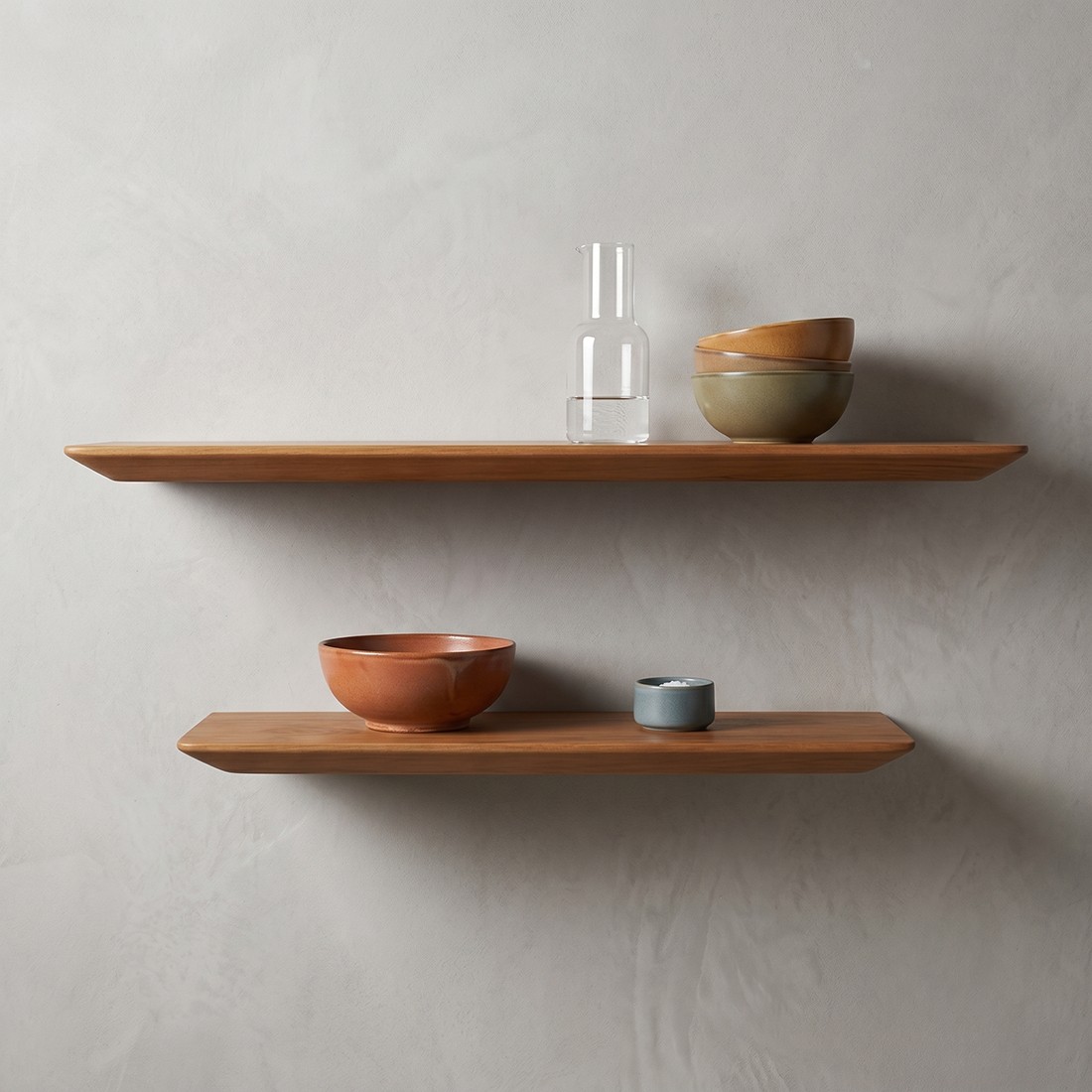 Raw Materials Craftsman Teakholz-Wandregal 90cm