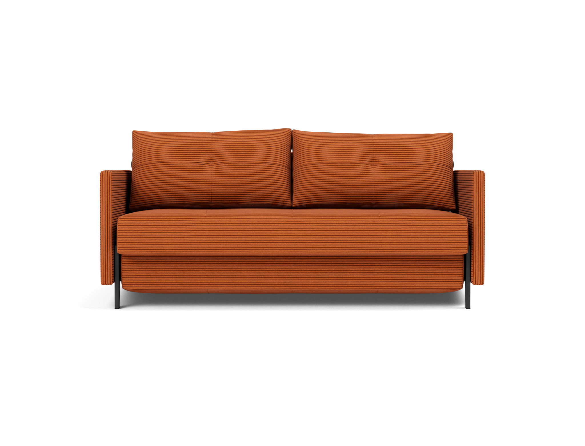 Schlafsofa Cubed mit Armlehnen 160 Kord Corduroy 595-Burnt-Orange