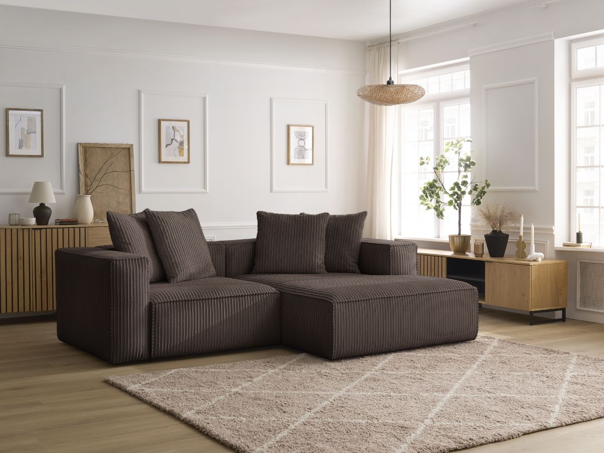 Bobochic Nina Ecksofa Cordsamt Braun Ecke rechts