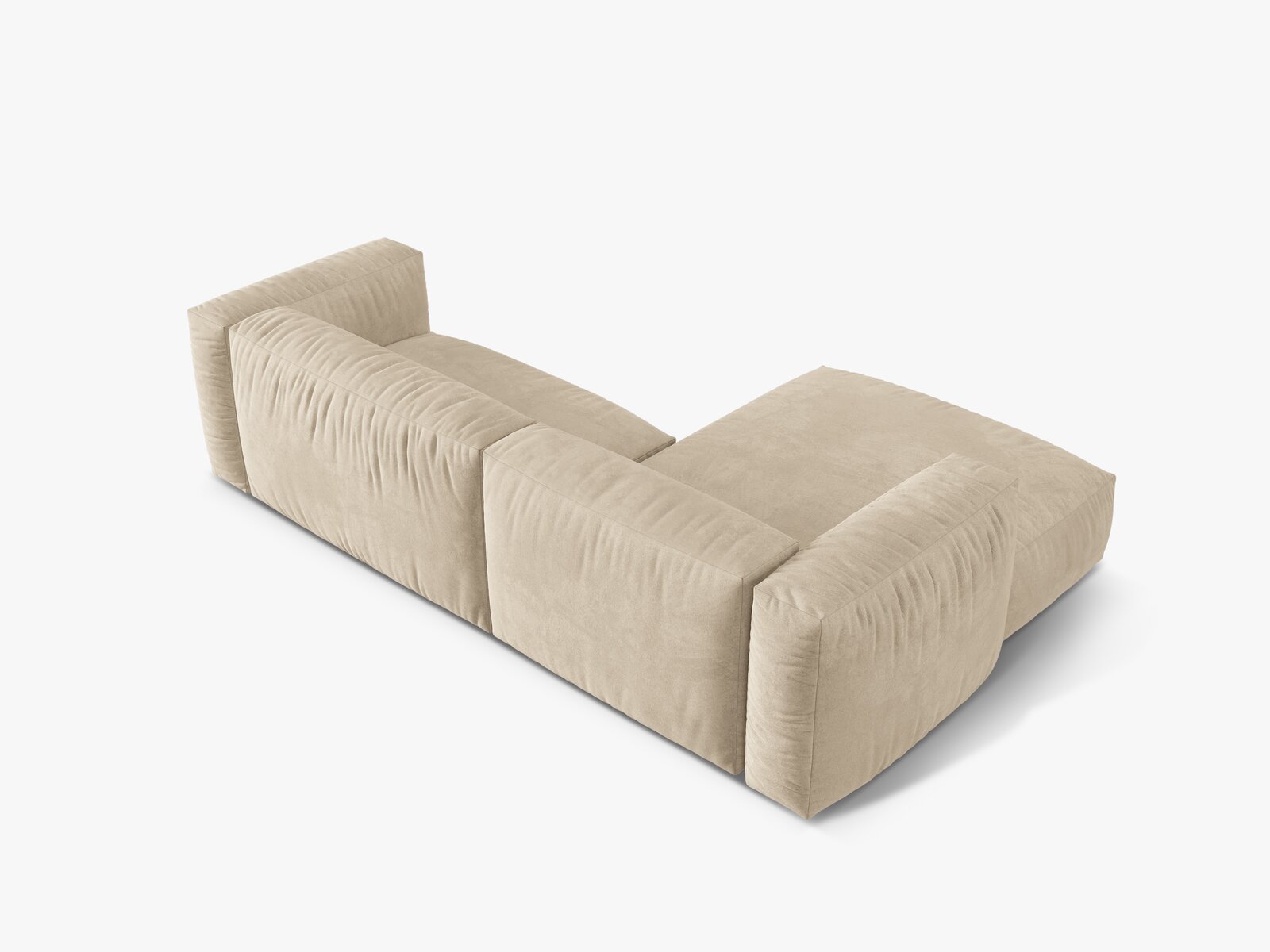 Micadoni Ecksofa Martina 2-Sitzer Links Samt Vogue Helles Beige