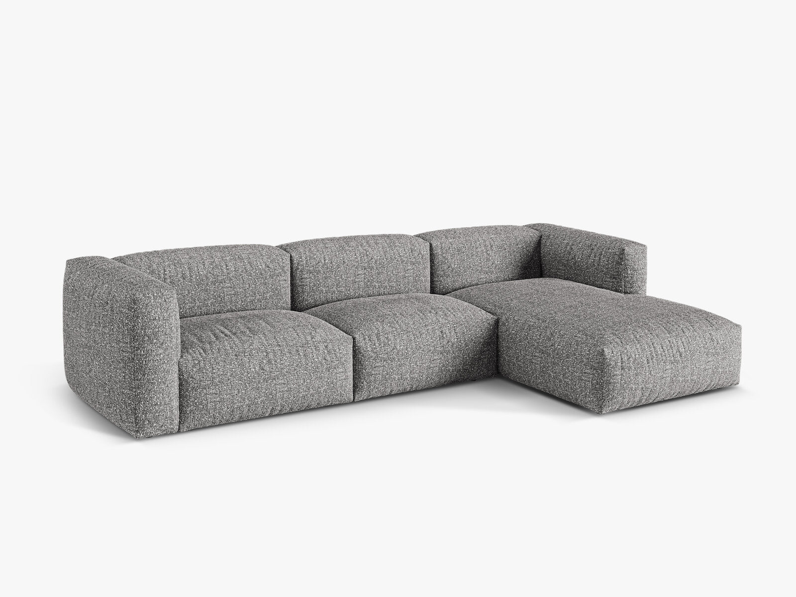 Micadoni Ecksofa Martina 3-Sitzer Rechts Boucle Monet Graphit