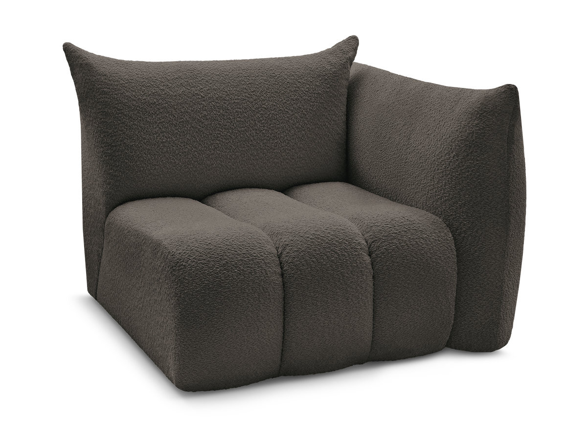 Bobochic Azra Sofamodul 1-Sitzer 117 × 112 cm Bouclé-Stoff Braun Ecke rechts