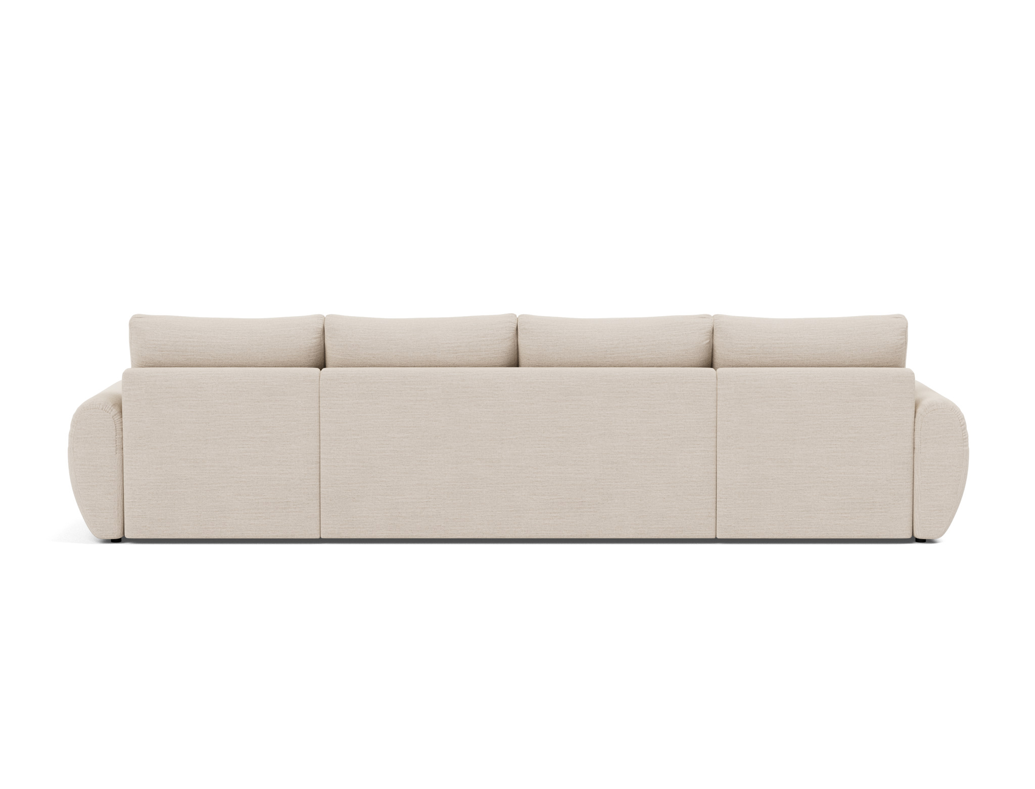 Schlafsofa Norum U-Form mit Curve-Armlehnen Webstoff Blida 612-Sand-Grey