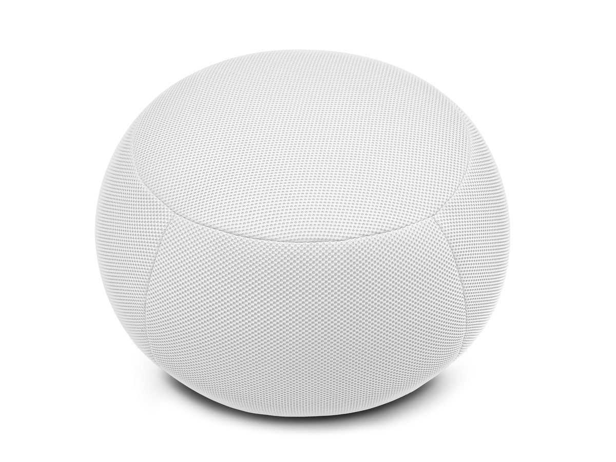 Bobochic Hayden Pouf, rund Mesh-Stoff Weiß, 60 cm