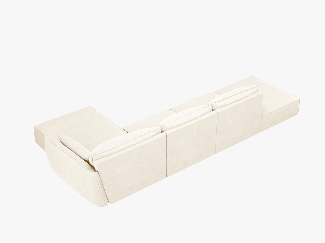 Micadoni Ecksofa Kaelle 5-Sitzer Rechts Chenille Over The Horizon Helles Beige