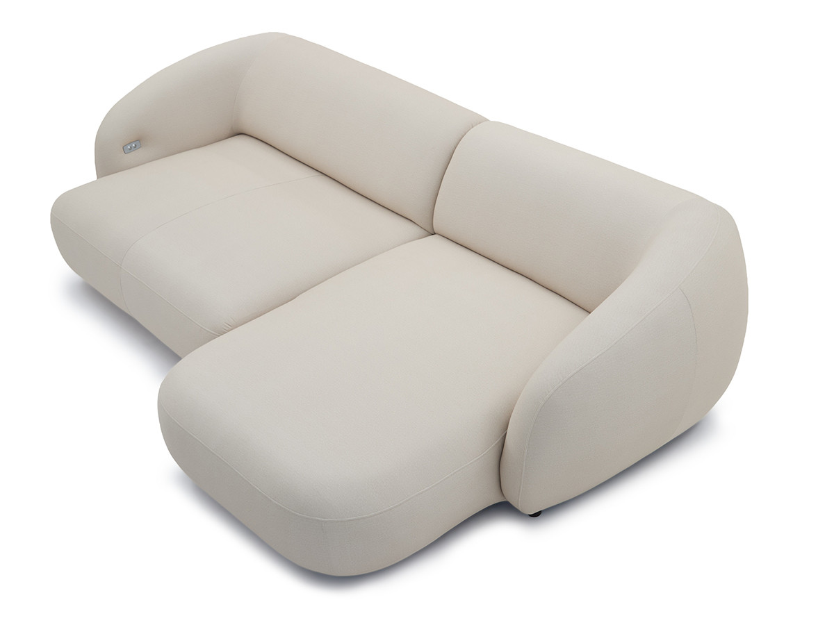 Bobochic Halo Ecksofa mit Schlaffunktion Stoff Beige Ecke rechts