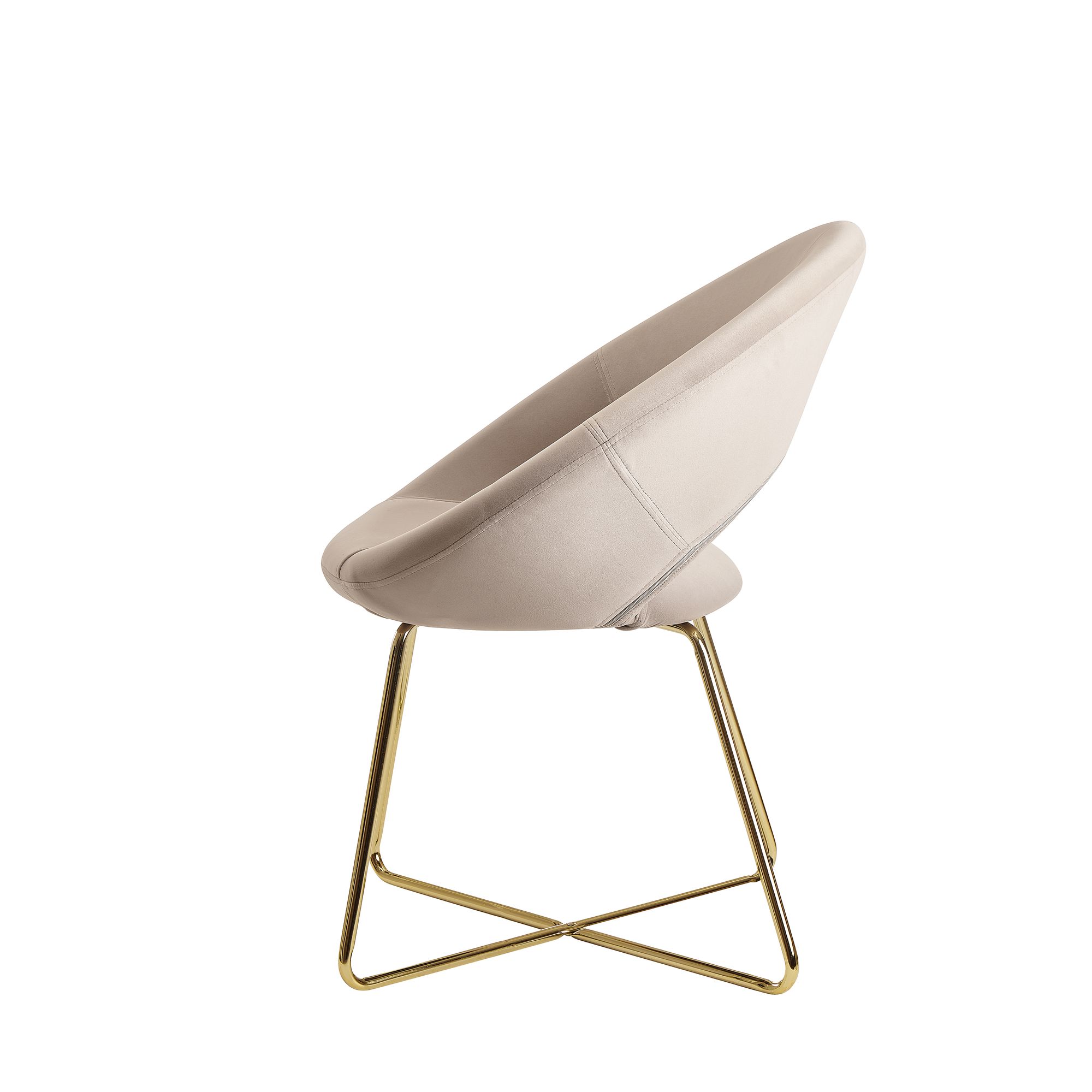 Esszimmerstuhl Gasadalur Samt Beige 57 × 60 × 83 cm