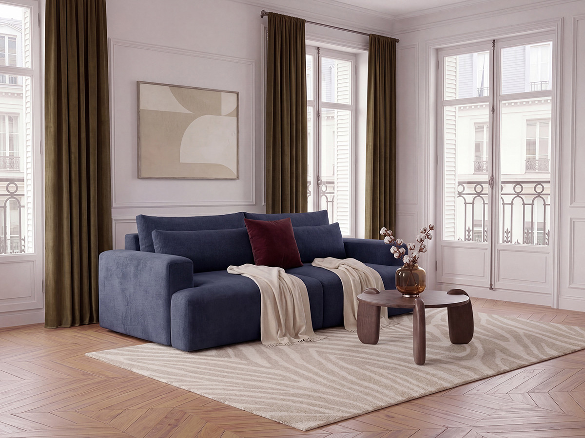 Bobochic Twiny Sofa 3-Sitzer Stoff Blau