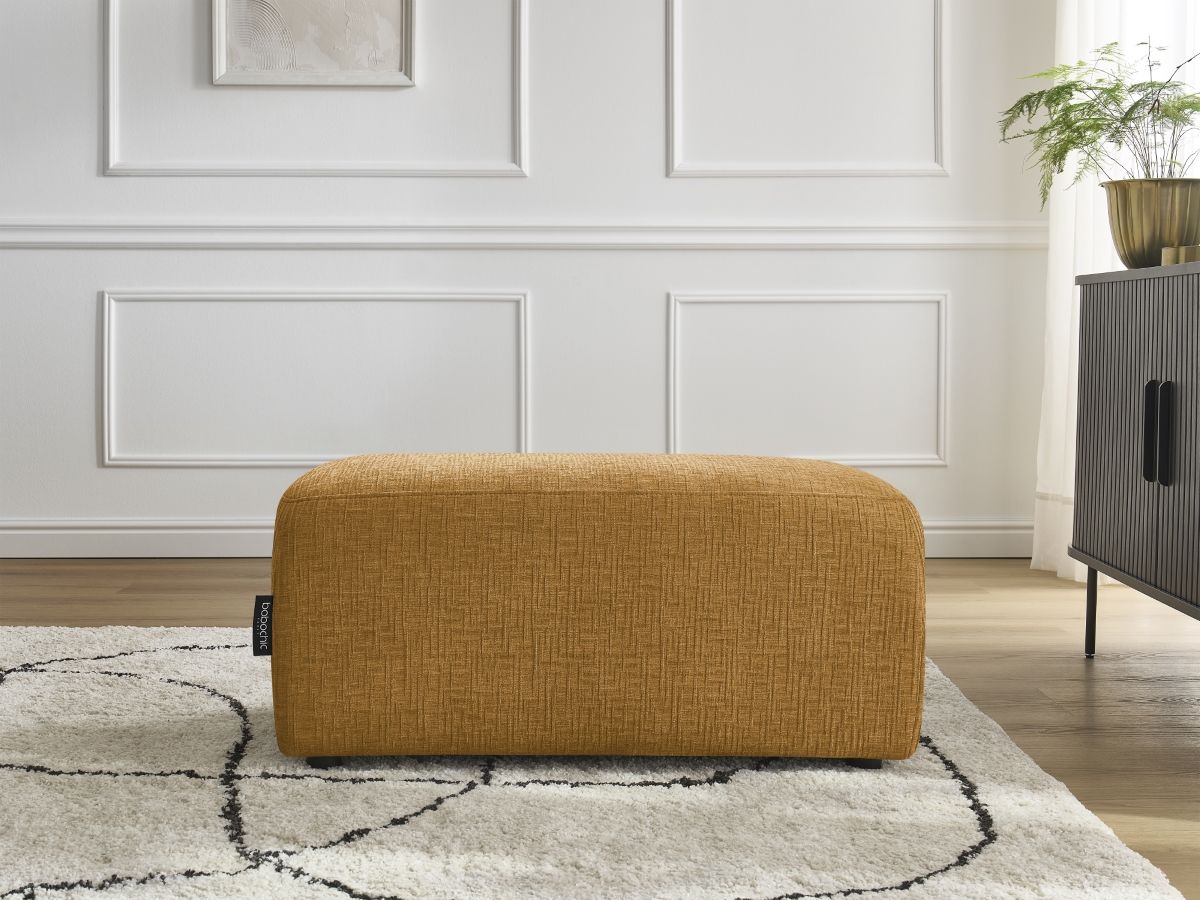 Bobochic Atilla Pouf Strukturstoff Gelb