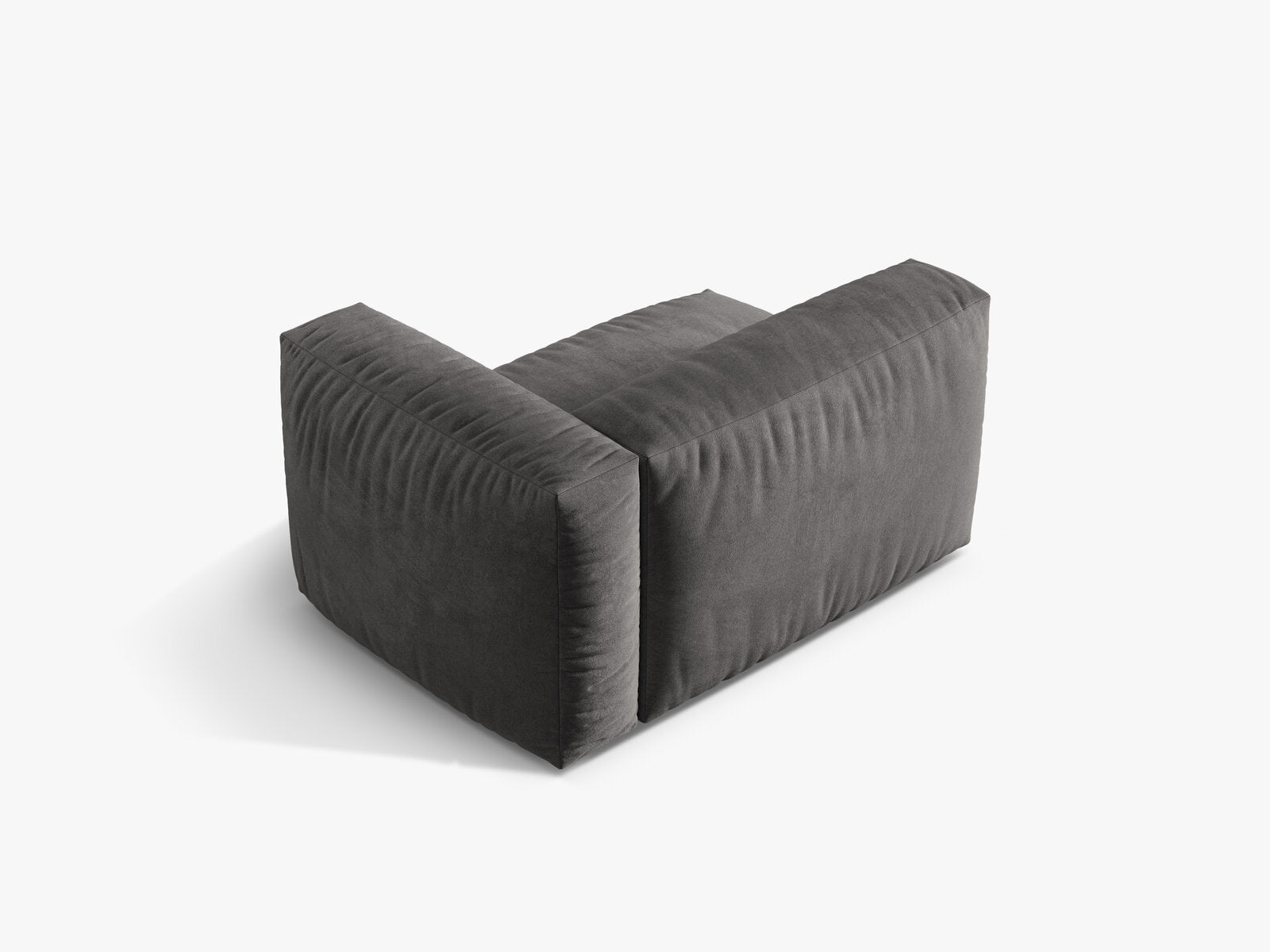 Micadoni Eckmodul Martina 1-Sitzer Rechts Samt Vogue Grau
