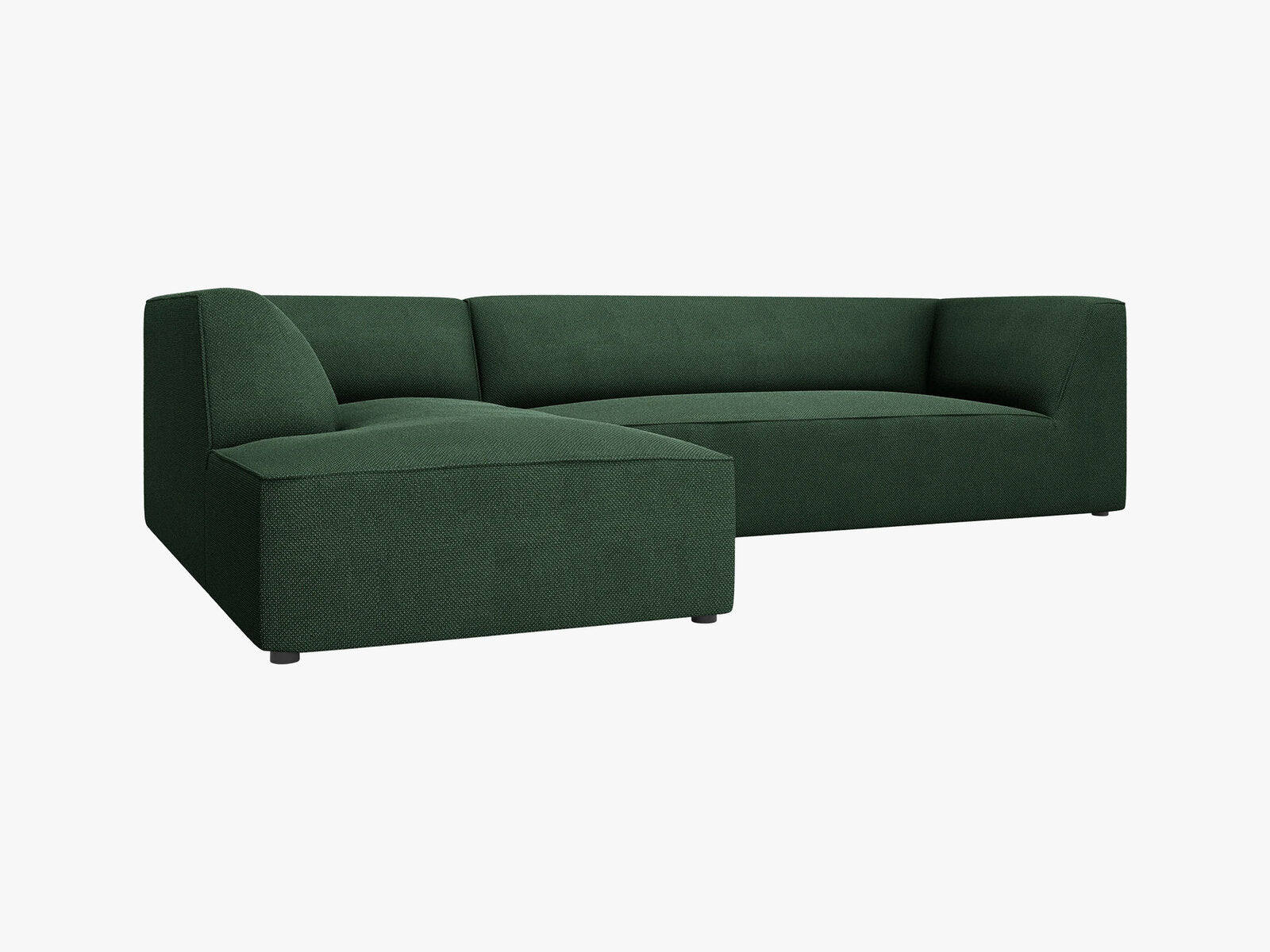 Micadoni 4-Sitzer Modular Sofa Ruby Links Strukturierter Stoff Ottawa Grün