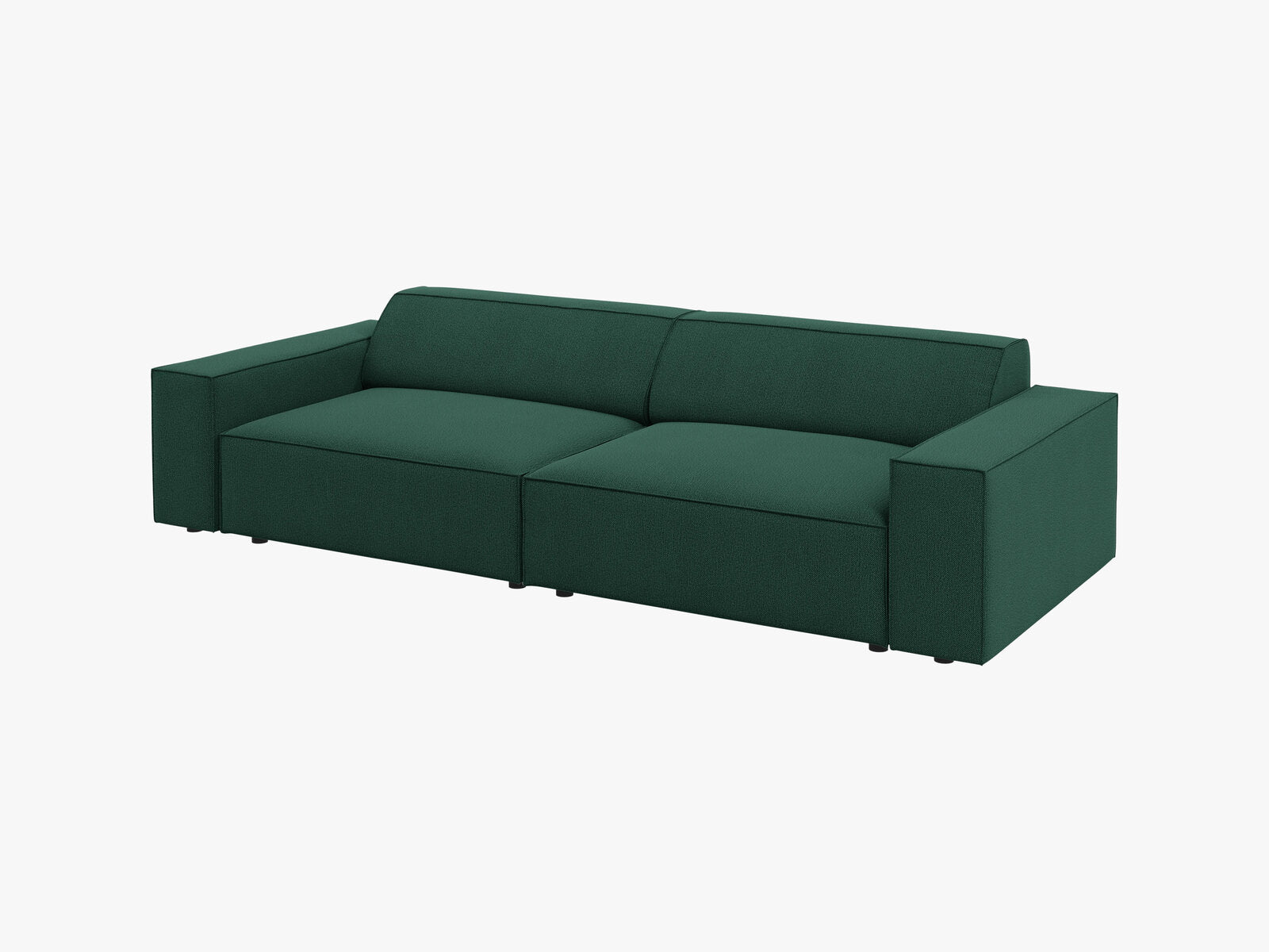 Micadoni 3-Sitzer Sofa Jodie Strukturierter Stoff Megan Grün