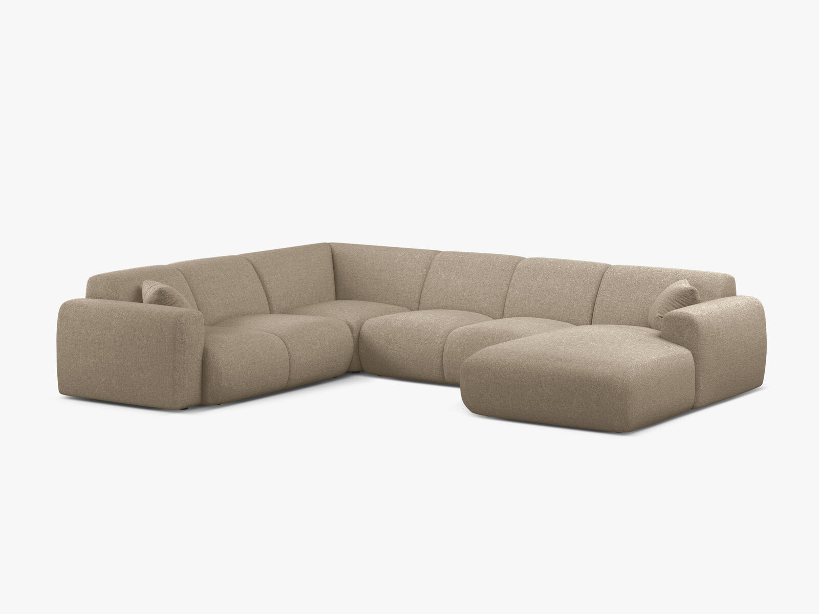 Micadoni Molino Panoramasofa 6-Sitzer Links Chenille Eden Dunkelbeige