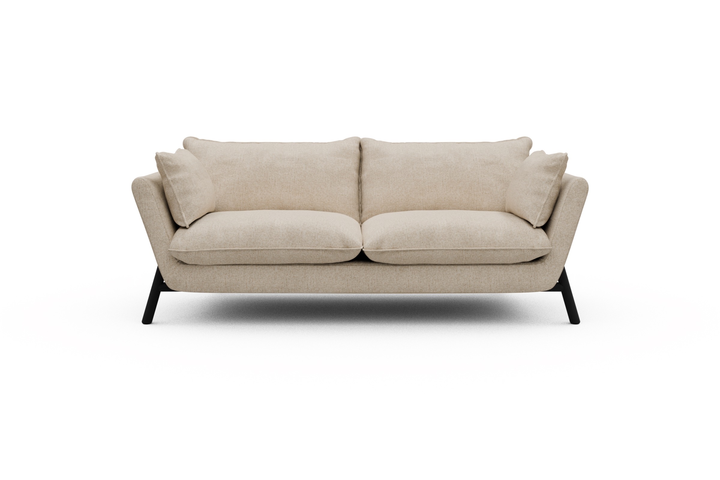 Skandi Home Sofa Emil PREMIUM 2-Sitzer Beinfarbe Eiche Schwarz Casone-Natural-Beige moebelfaktor