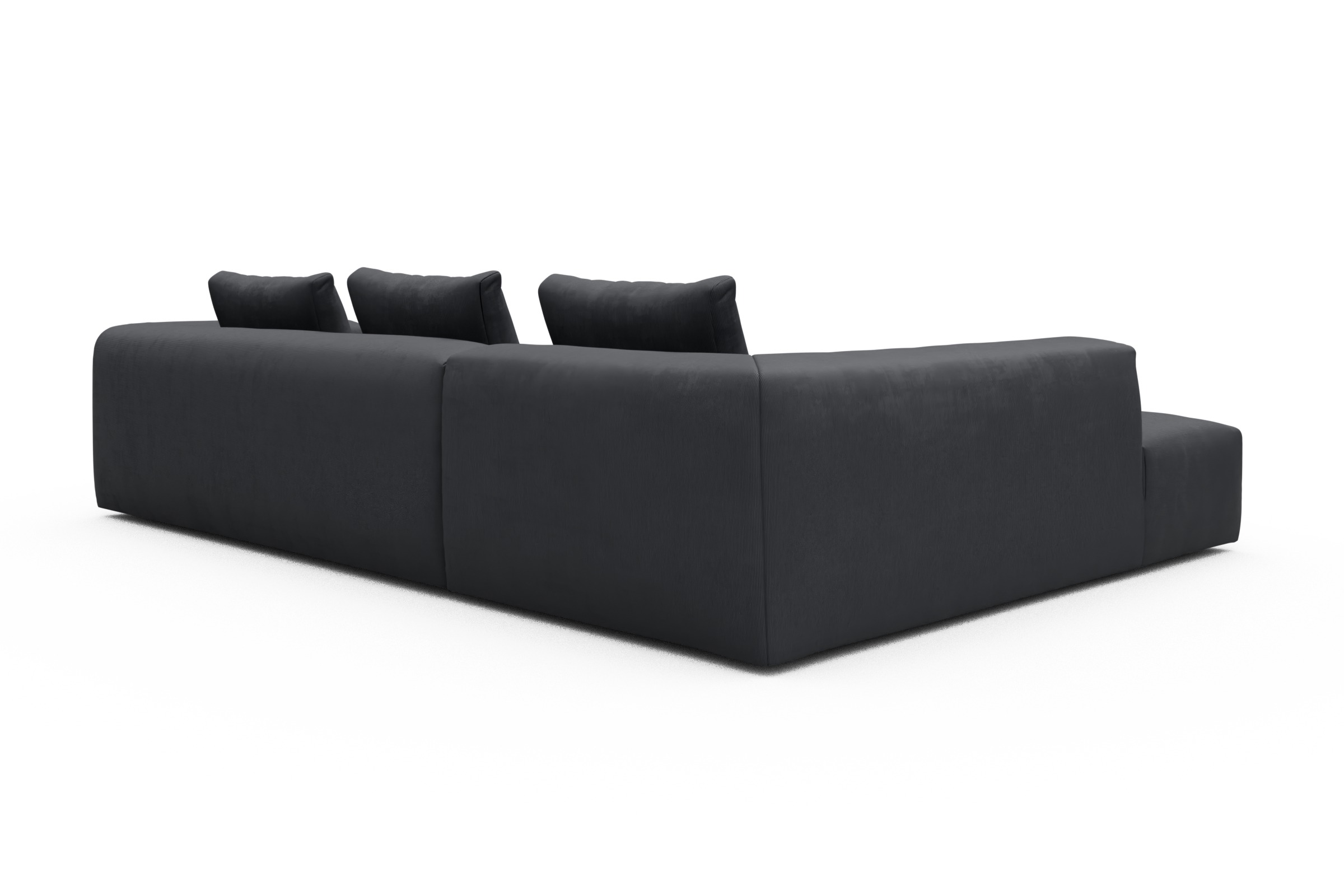 Ecksofa Fred Relax-Ecke links mit 2,5-Sitzer Cordufine-Slate-Grey