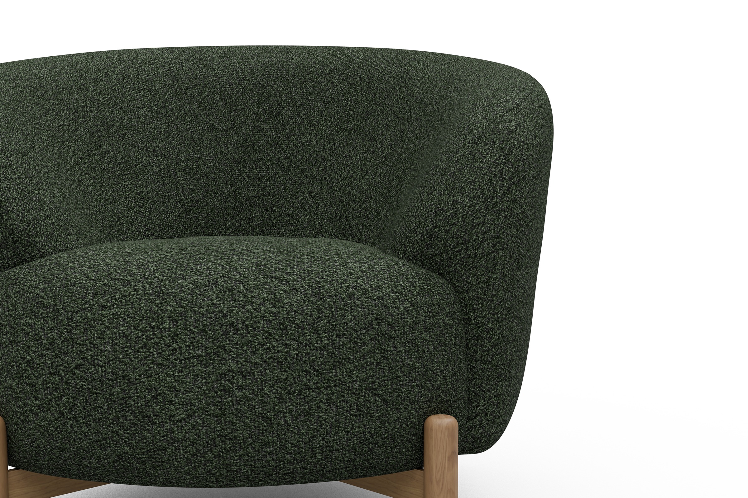 Sessel Ronda Holzbeine Eiche Natur Vanora-Deep-Green