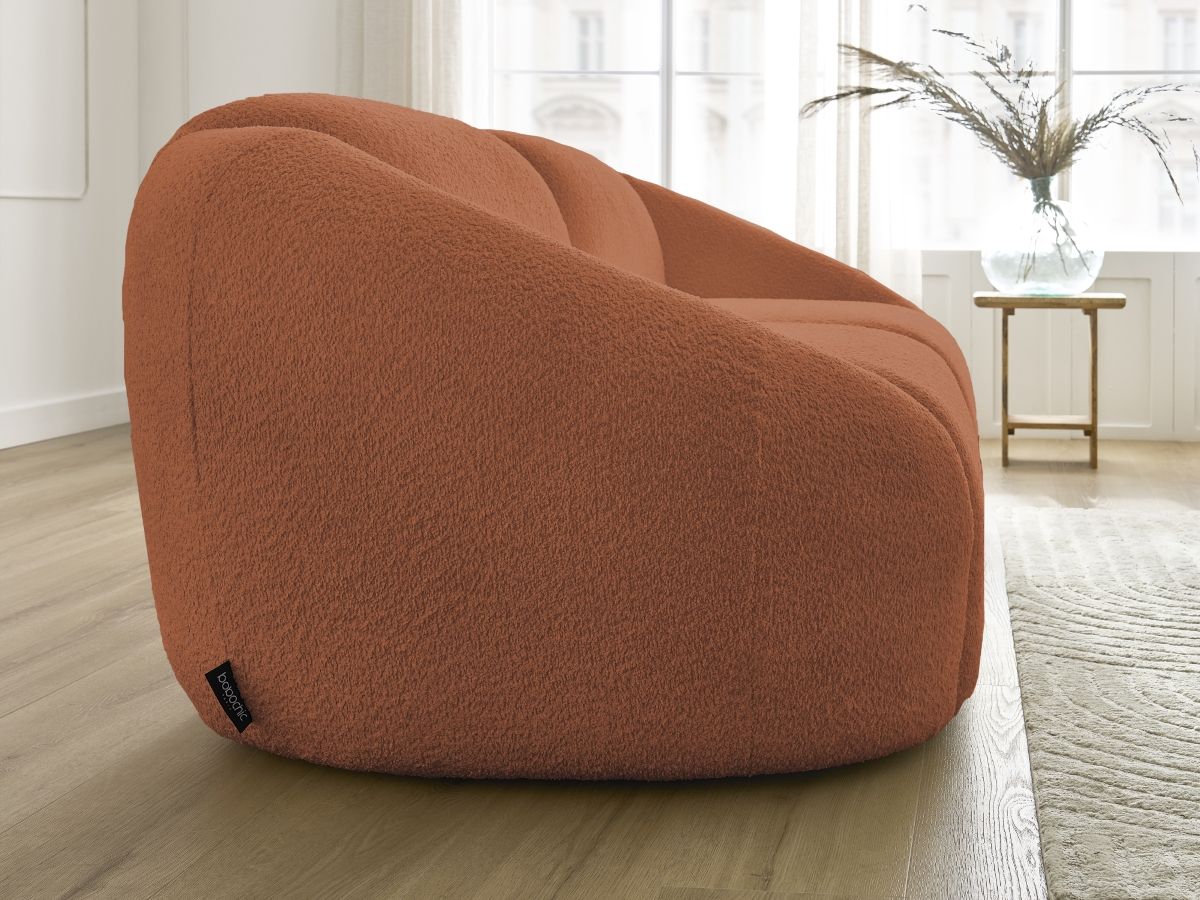 Bobochic Tina Sofa 2-Sitzer Bouclé-Stoff Orange