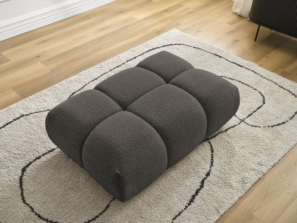 Bobochic Alya Pouf Bouclé-Stoff Braun