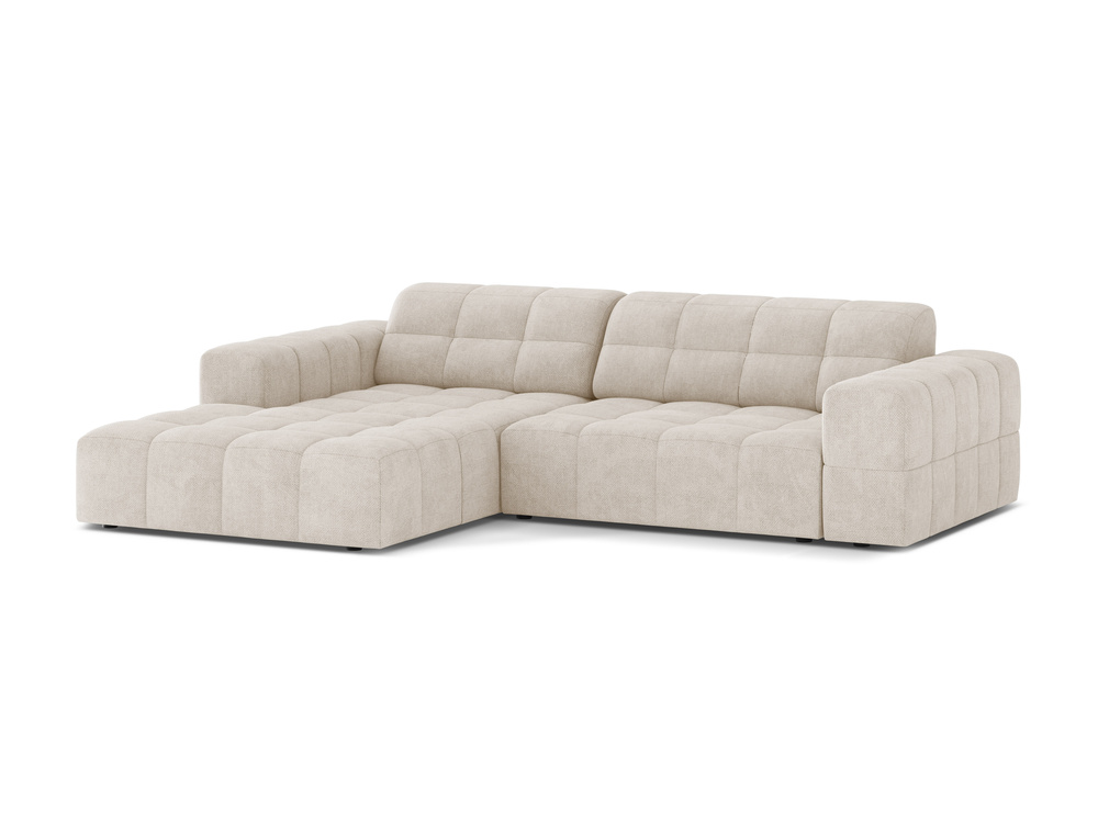 Cosmopolitan Design Ecksofa Chicago 3-Sitzer Chenille Eden Helles Beige Links