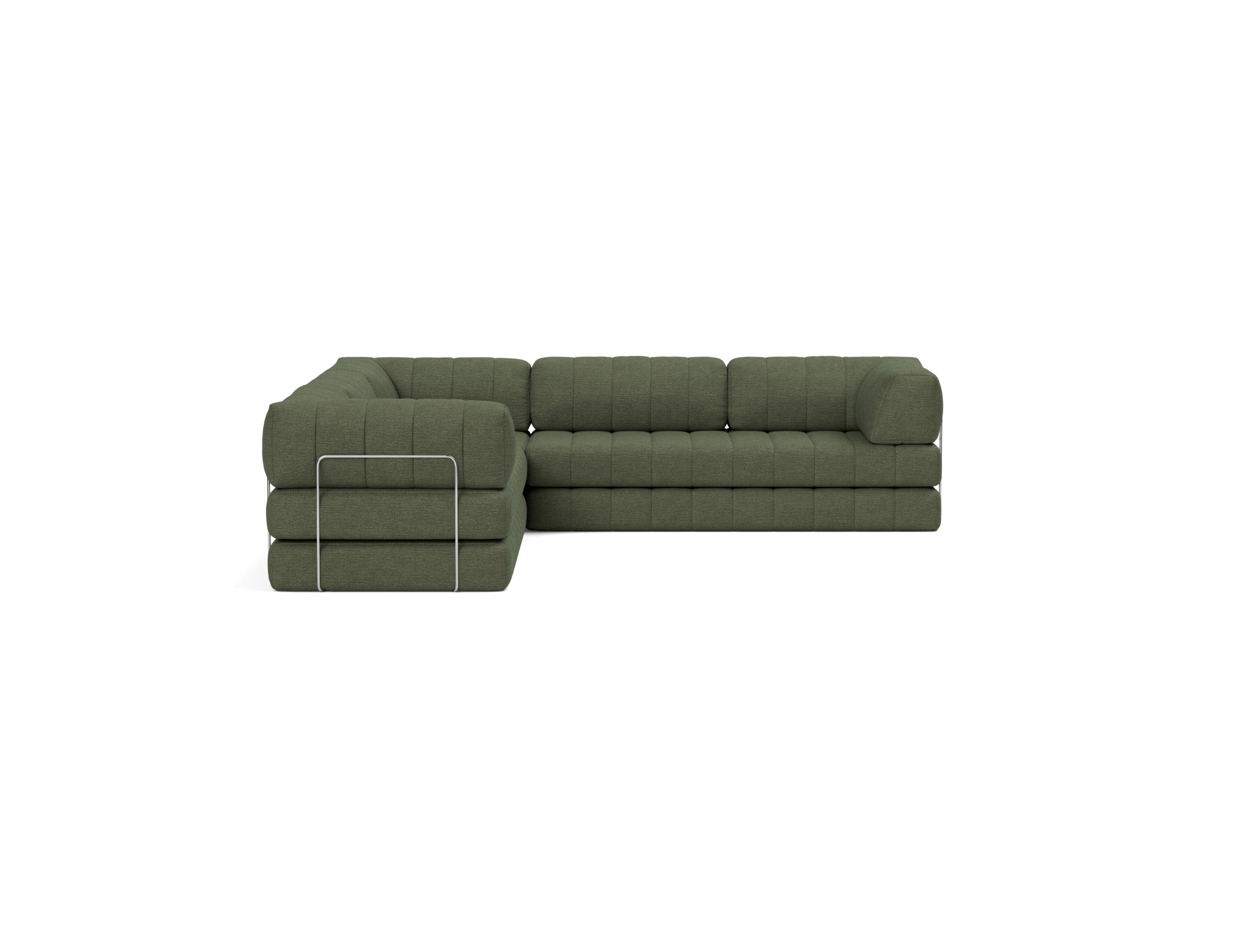 Eck-Schlafsofa CozyPad mit Armlehnen Strukturierter Stoff Taura 353-Forest