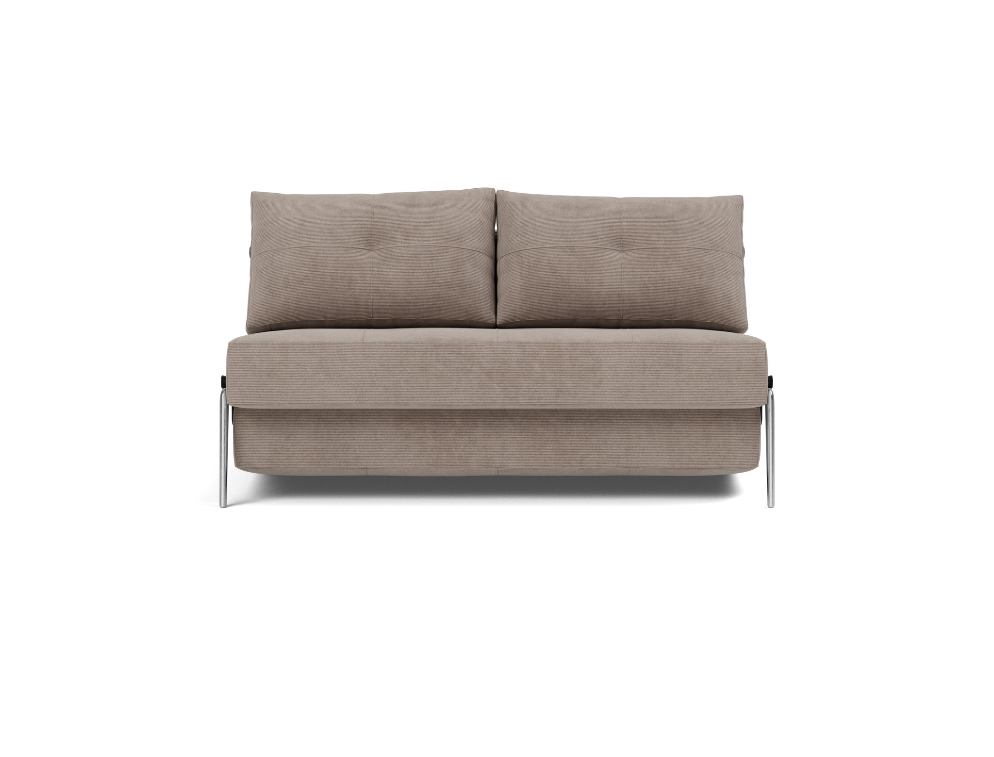 Schlafsofa Cubed 140 Kord Cordufine 318-Beige Beine Aluminium
