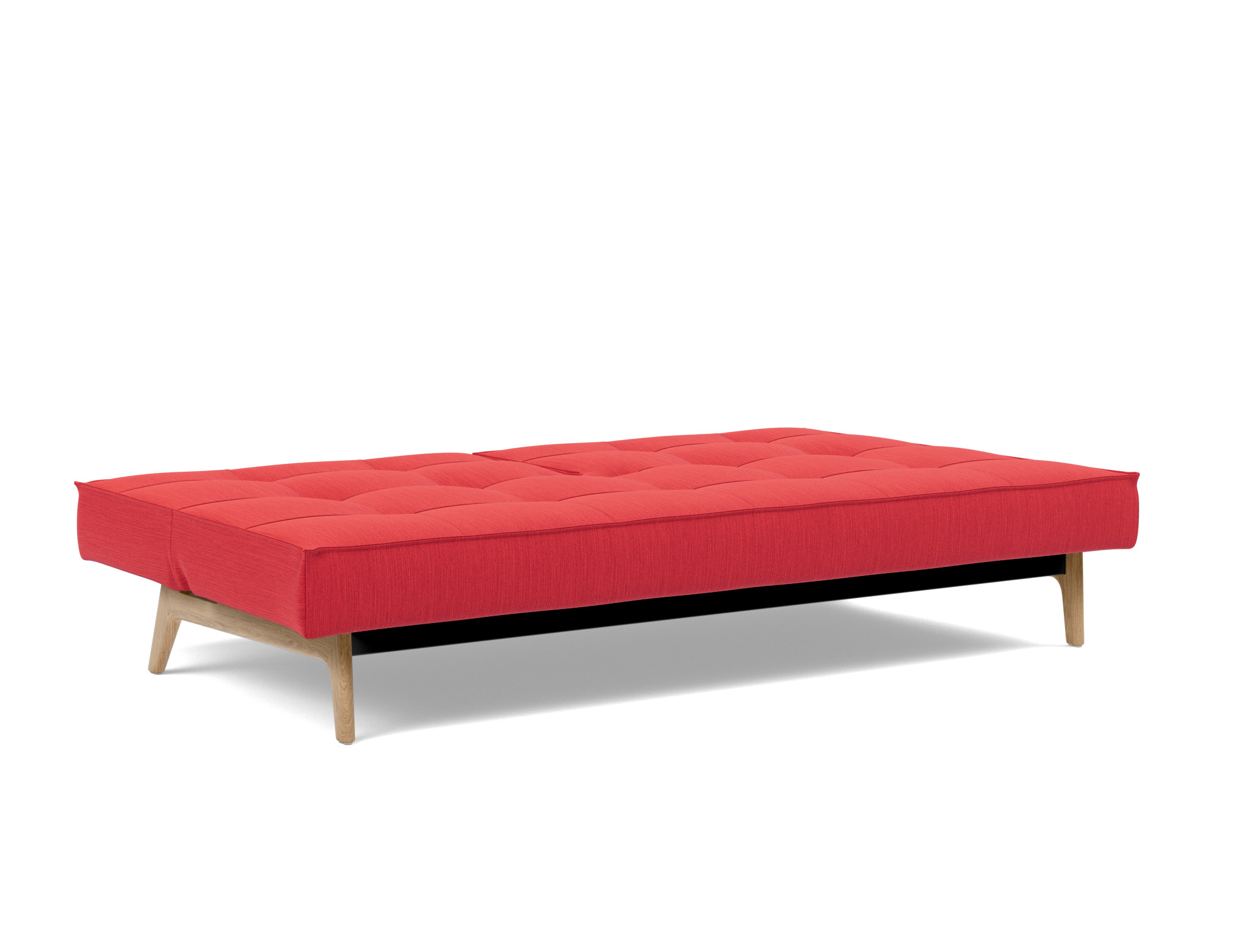 Schlafsofa Splitback Flachgewebe Elegance 511-Red Beine Eiche