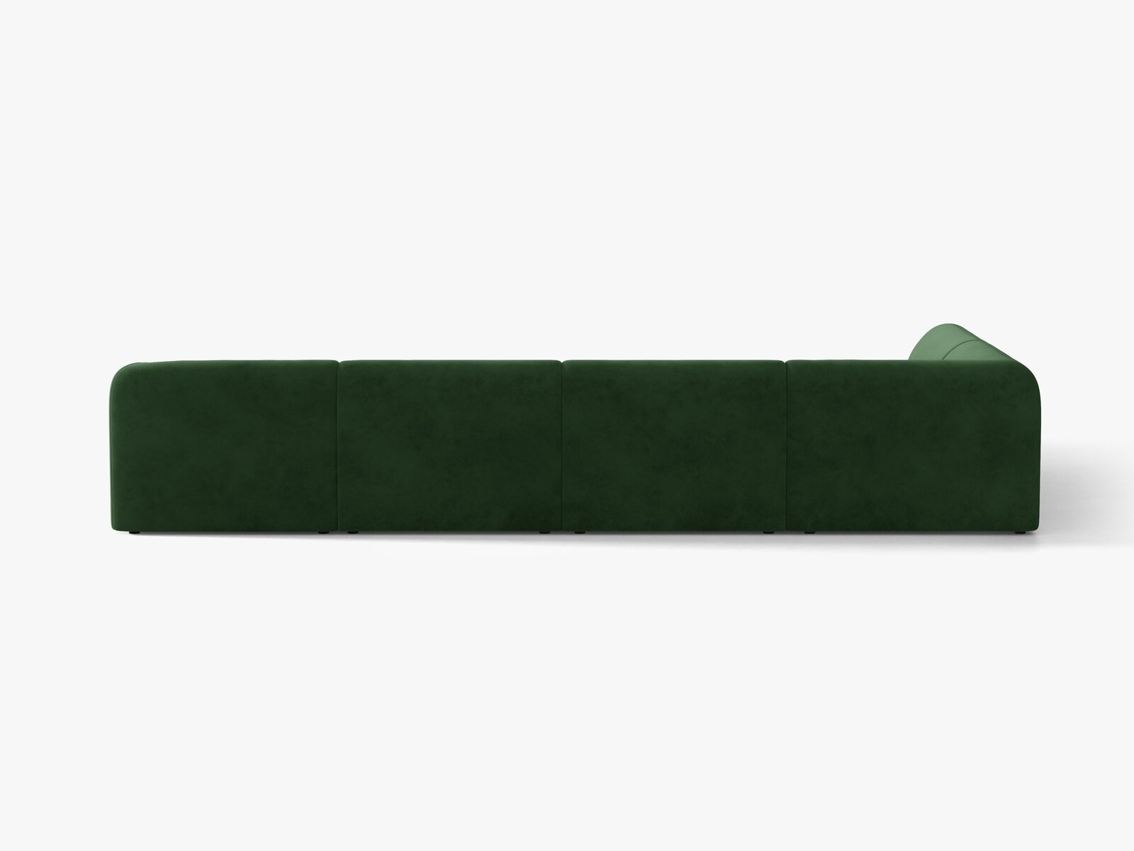 Micadoni Panorama-Ecksofa Miley 6-Sitzer Samt Venus Flaschengrün Links