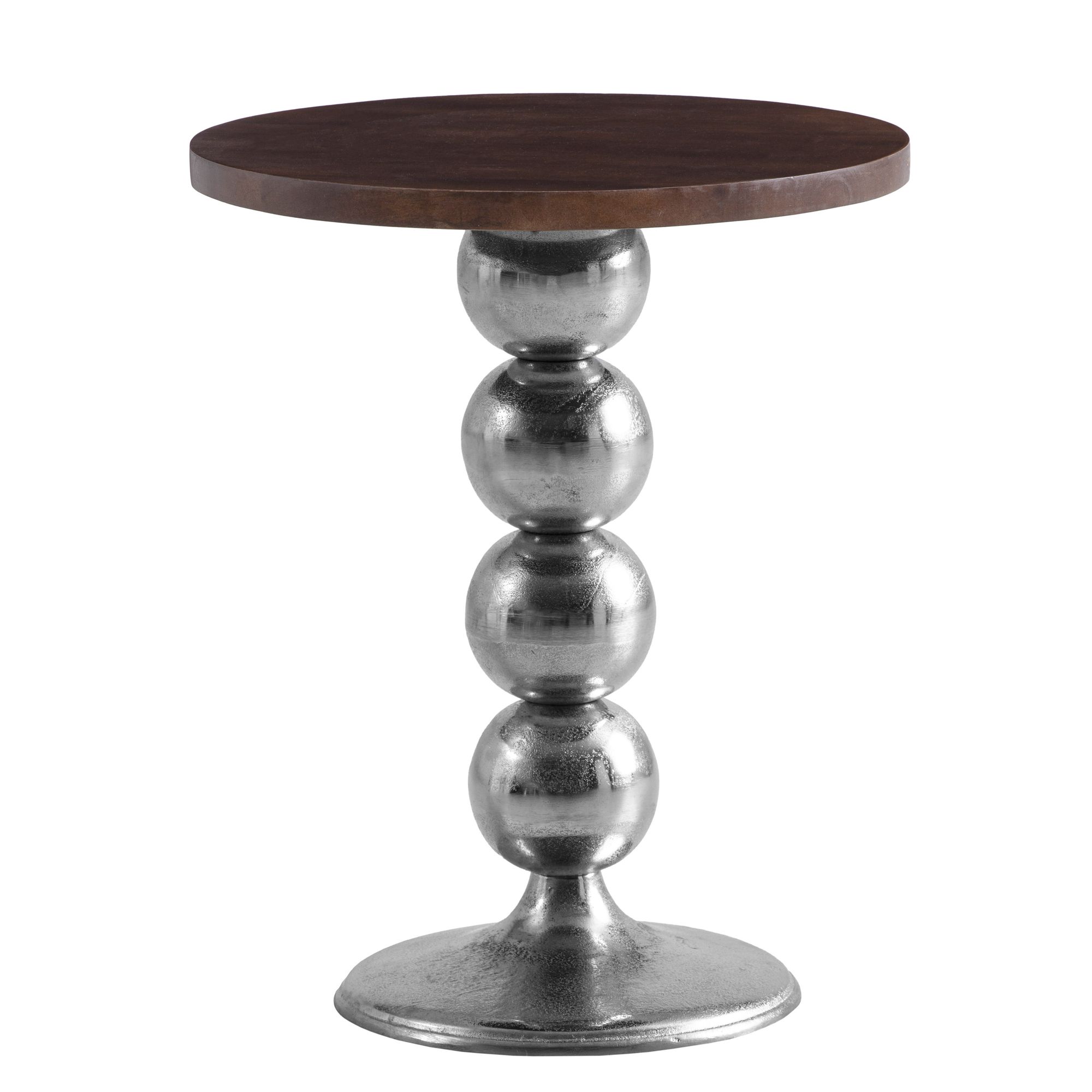 Beistelltisch Ulvik Mango Massivholz Silber Ø 50 × H 61,5 cm