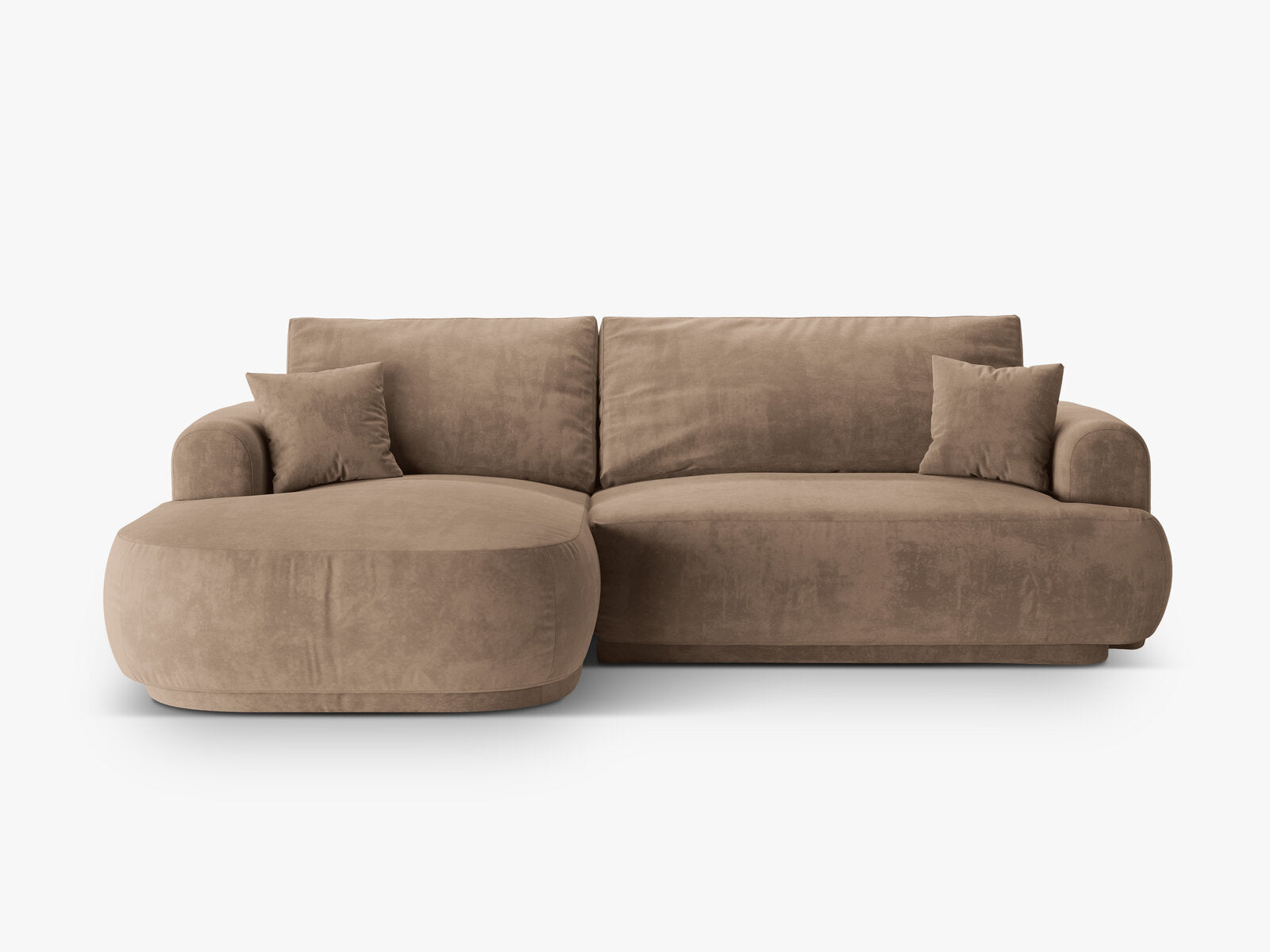 Micadoni Ella Ecksofa 5-Sitzer mit Schlaffunktion Links Samt Vogue Dunkelbeige
