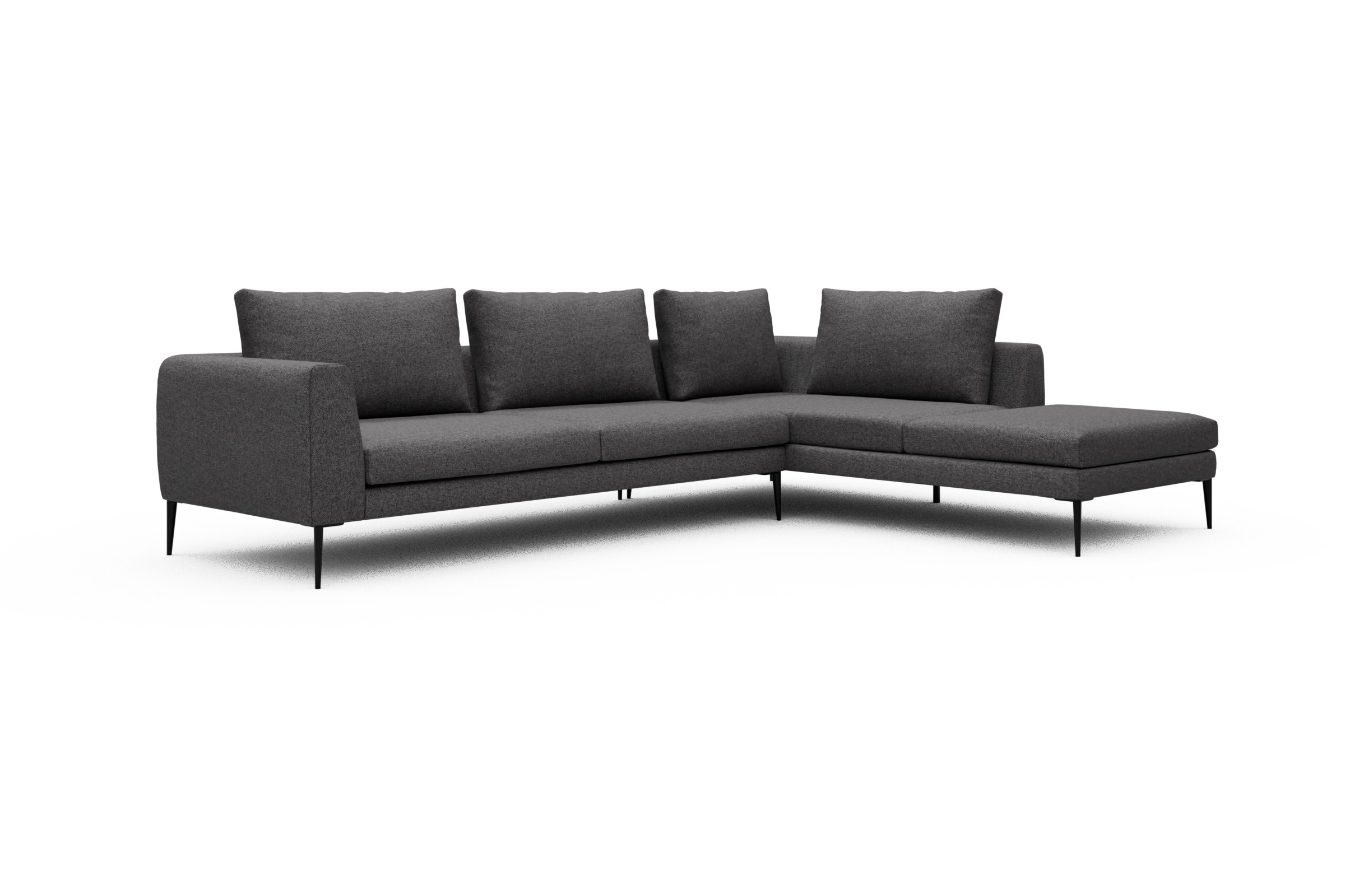 Ecksofa Paul Relax-Ecke links mit 3-Sitzer Sama-Antracite