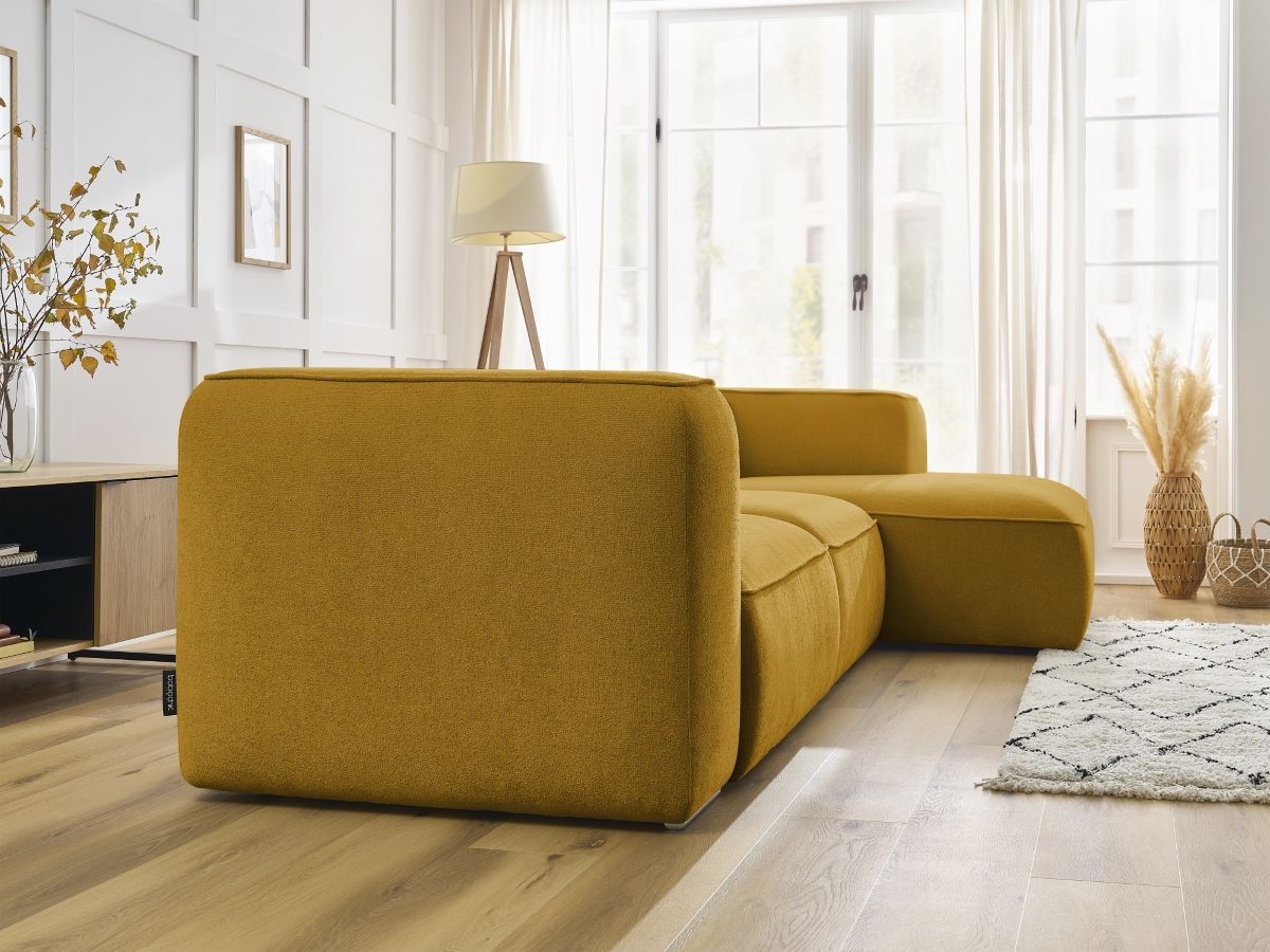 Bobochic Zephyr Ecksofa 349 × 165 cm Strukturstoff Gelb Ecke rechts