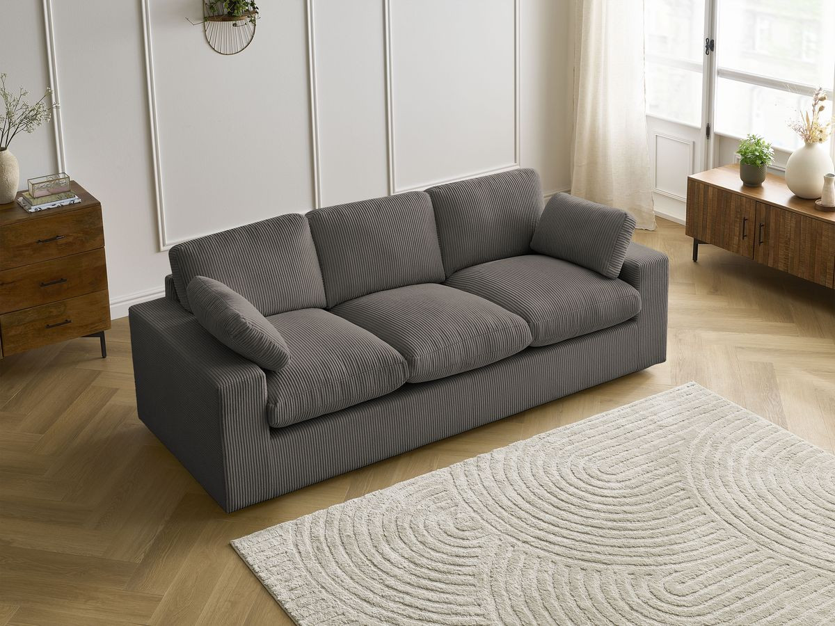 Bobochic Belair Sofa 3-Sitzer 220 × 93 cm Cordsamt Taupe