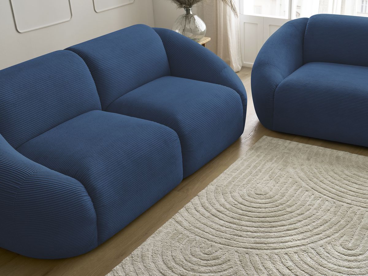Bobochic Tina Sofa 5-Sitzer Cordsamt Dunkelblau