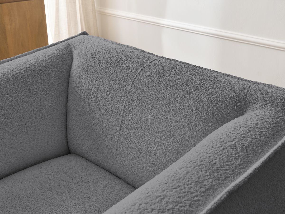 Bobochic Giorgia Sessel Bouclé-Stoff Dunkelgrau