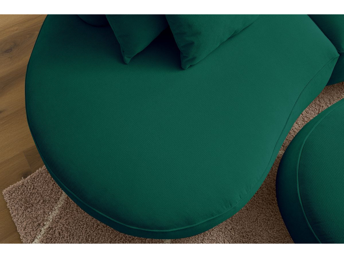 Bobochic Saint-germain Sofa 5-Sitzer mit Pouf Strukturstoff Grün