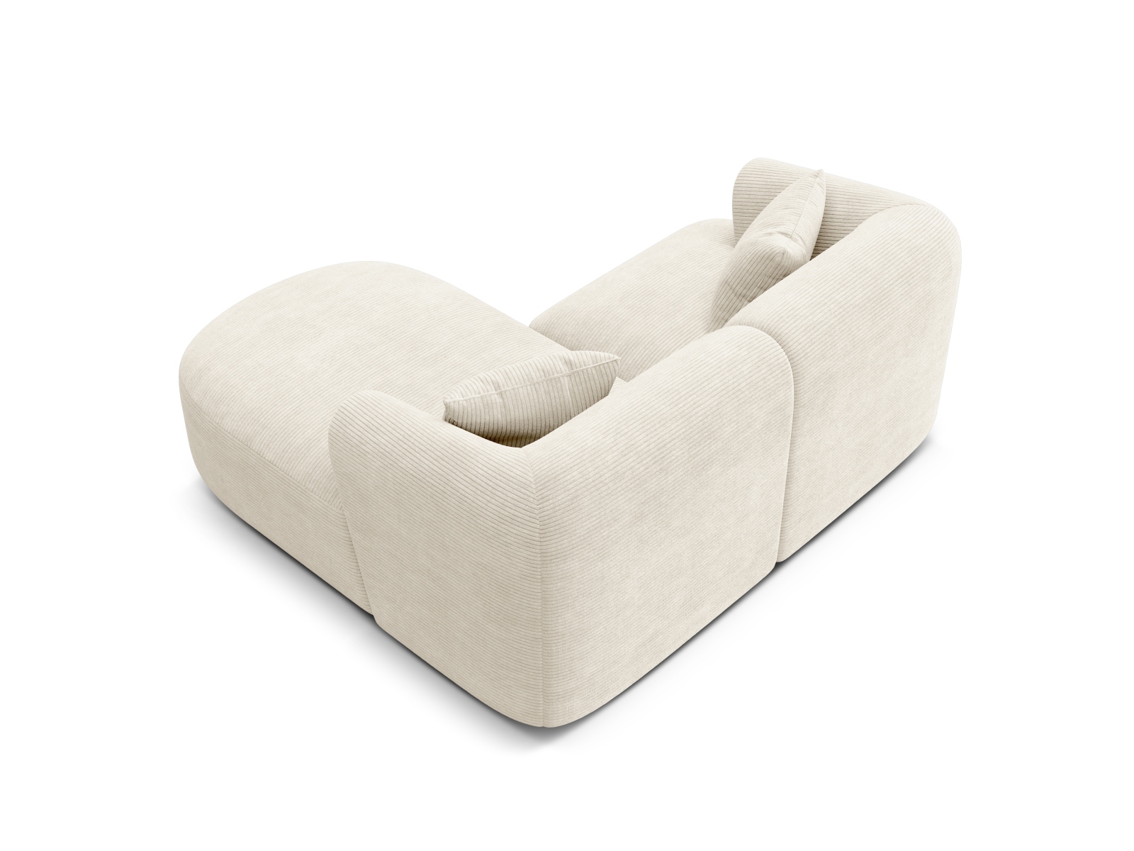 Cosmopolitan Design Ecksofa Campi 3-Sitzer Kord Lincoln D Helles Beige Rechts