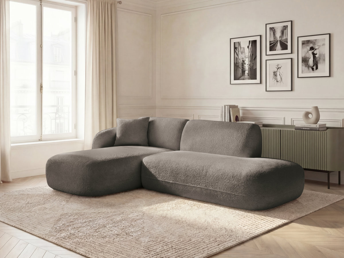 Bobochic Anda Ecksofa 241 × 163 cm Chenille Taupe Ecke links