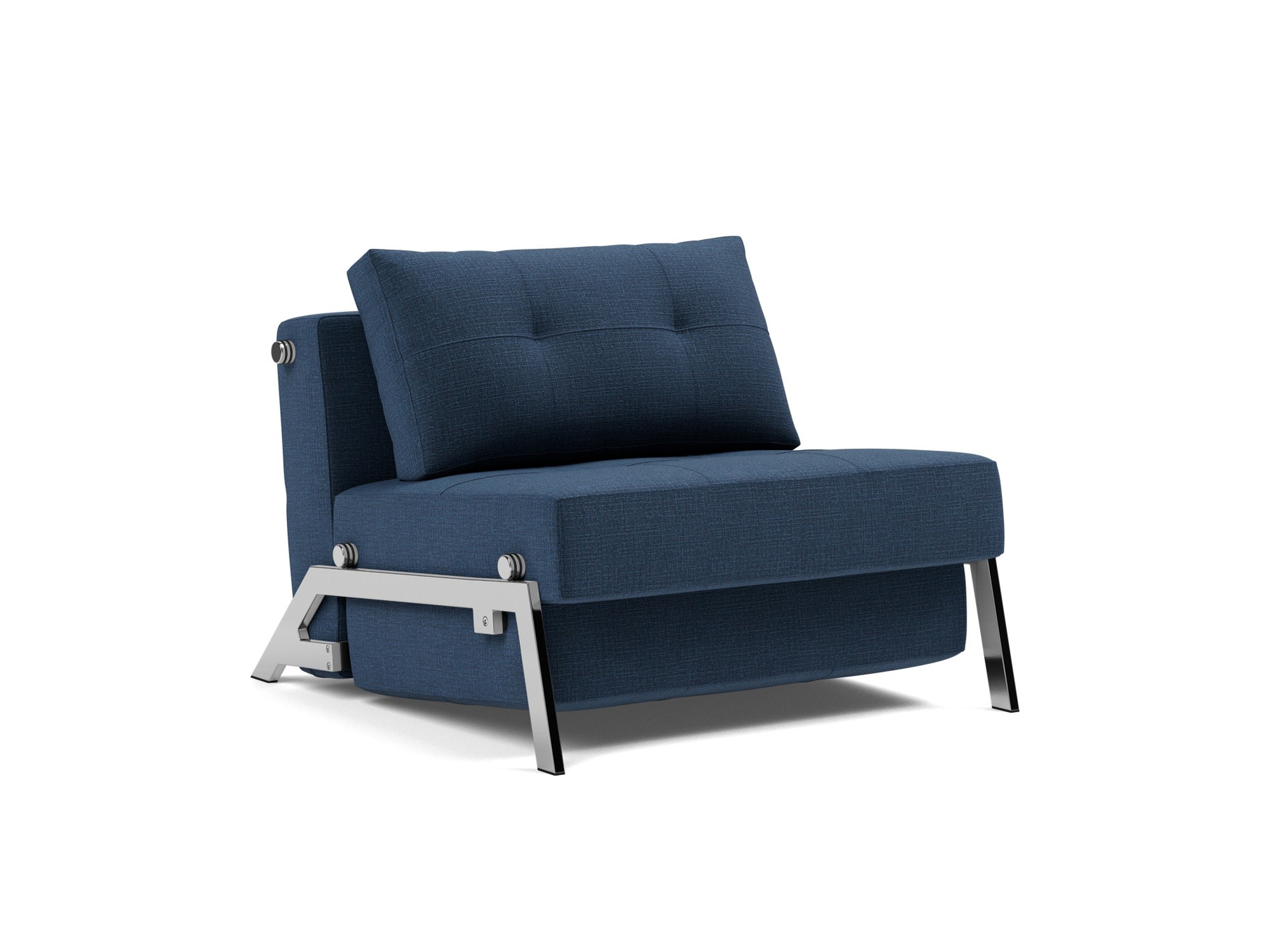Schlafsessel Cubed 90 Chenille Esina 414-Indigo-Blue Beine Chrom