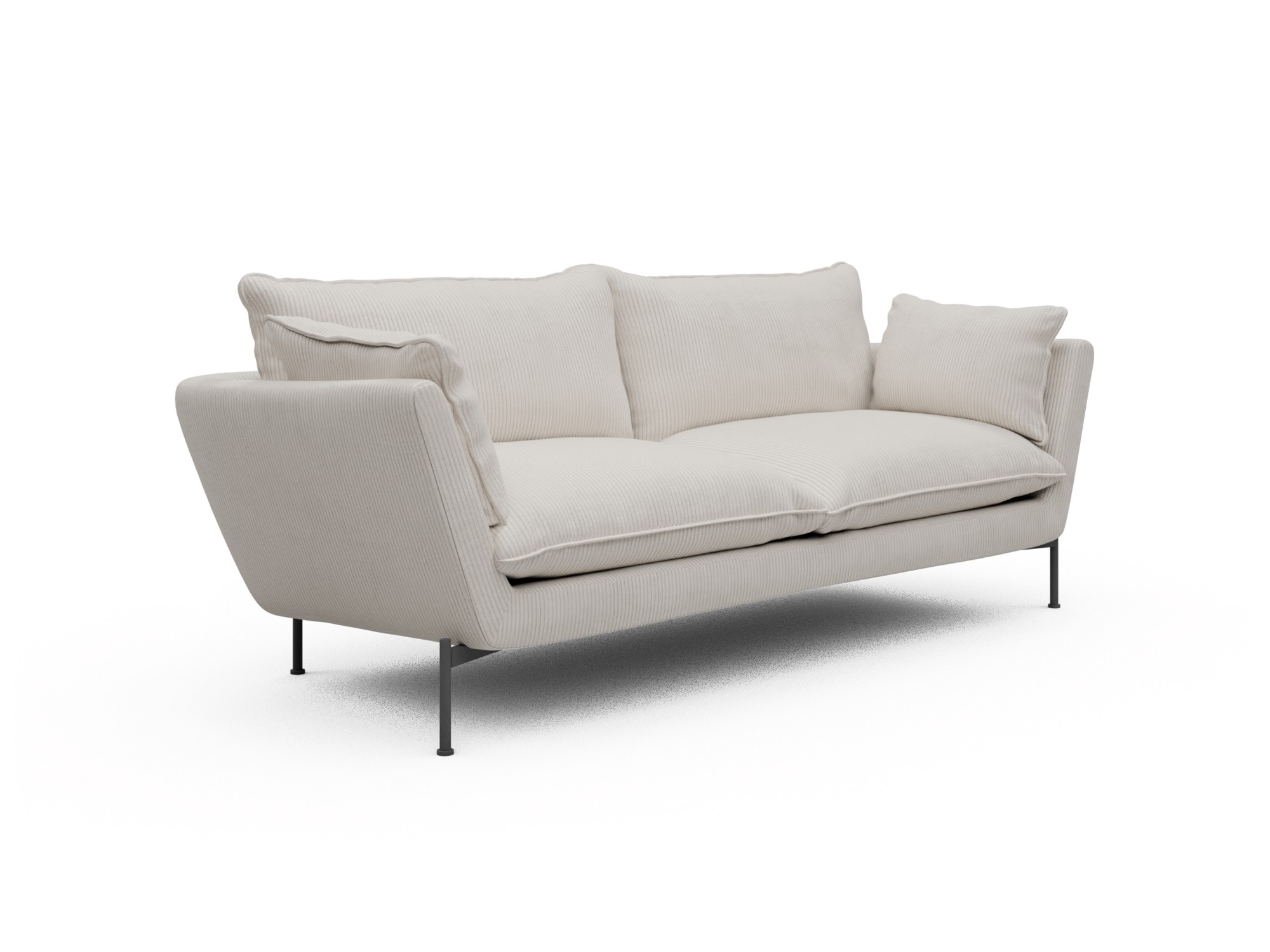 Skandi Home Sofa Anton Soft 3-Sitzer Corduroy-Ivory moebelfaktor