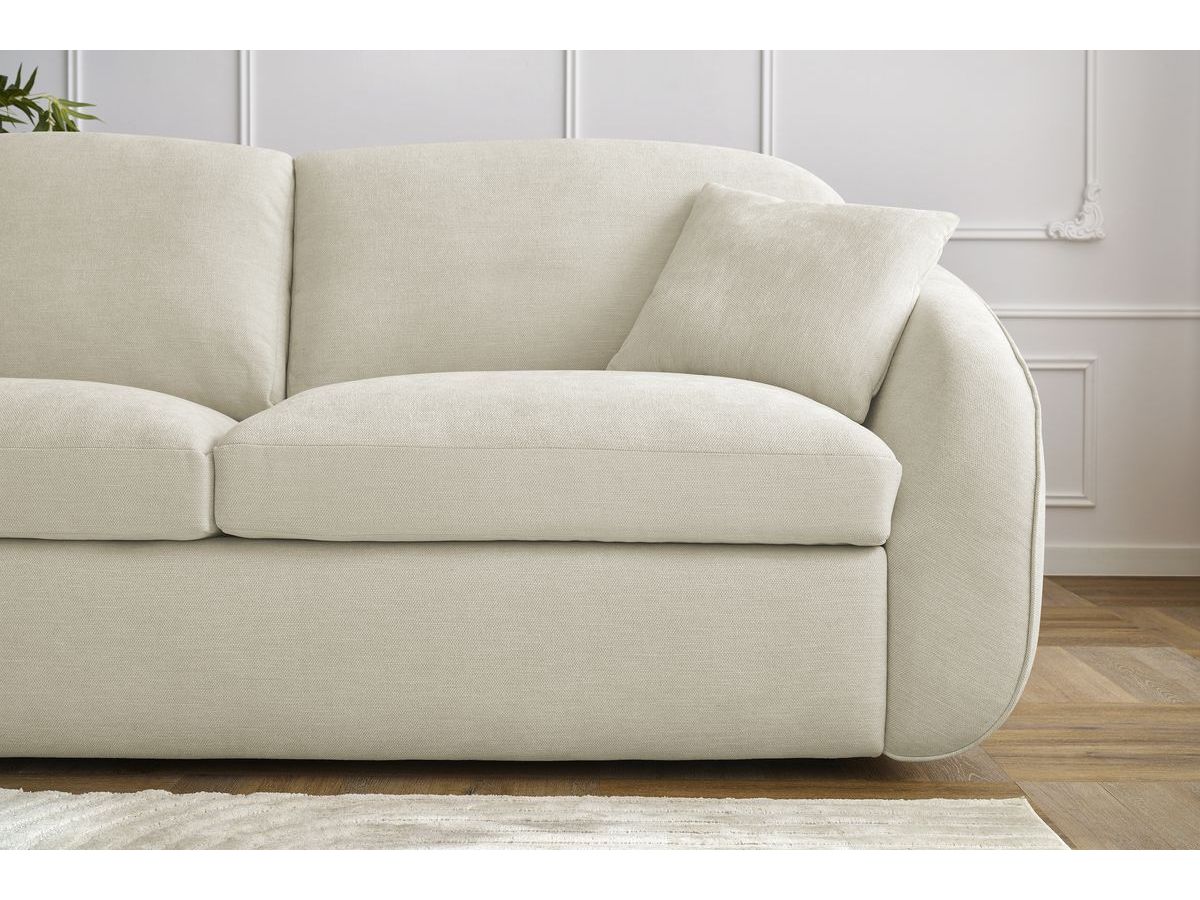 Bobochic Cezanne Schlafsofa 3-Sitzer Stoff Beige, Liegefläche 140 × 194 cm